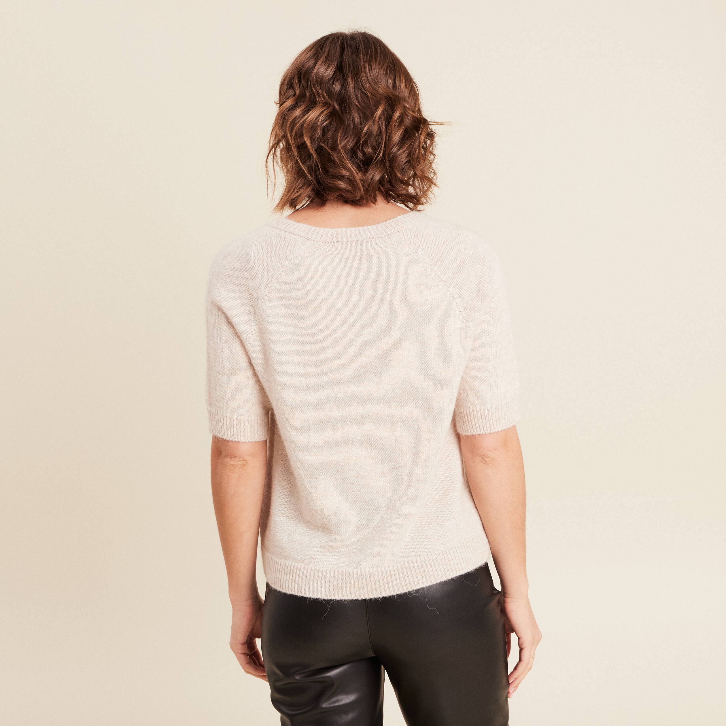 pull manches courtes beige femme Pull manches courtes beige femme