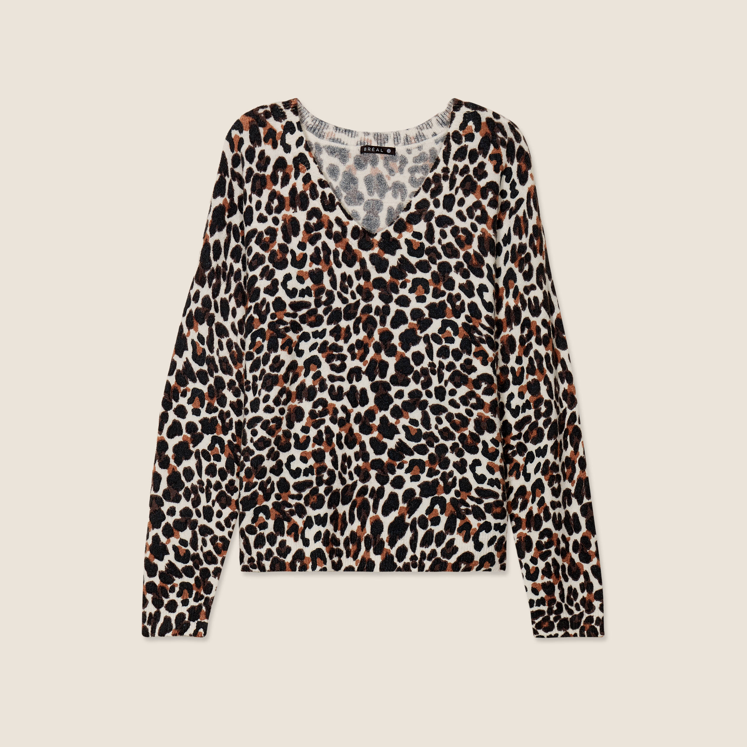 Pull manches longues bleu gris femme