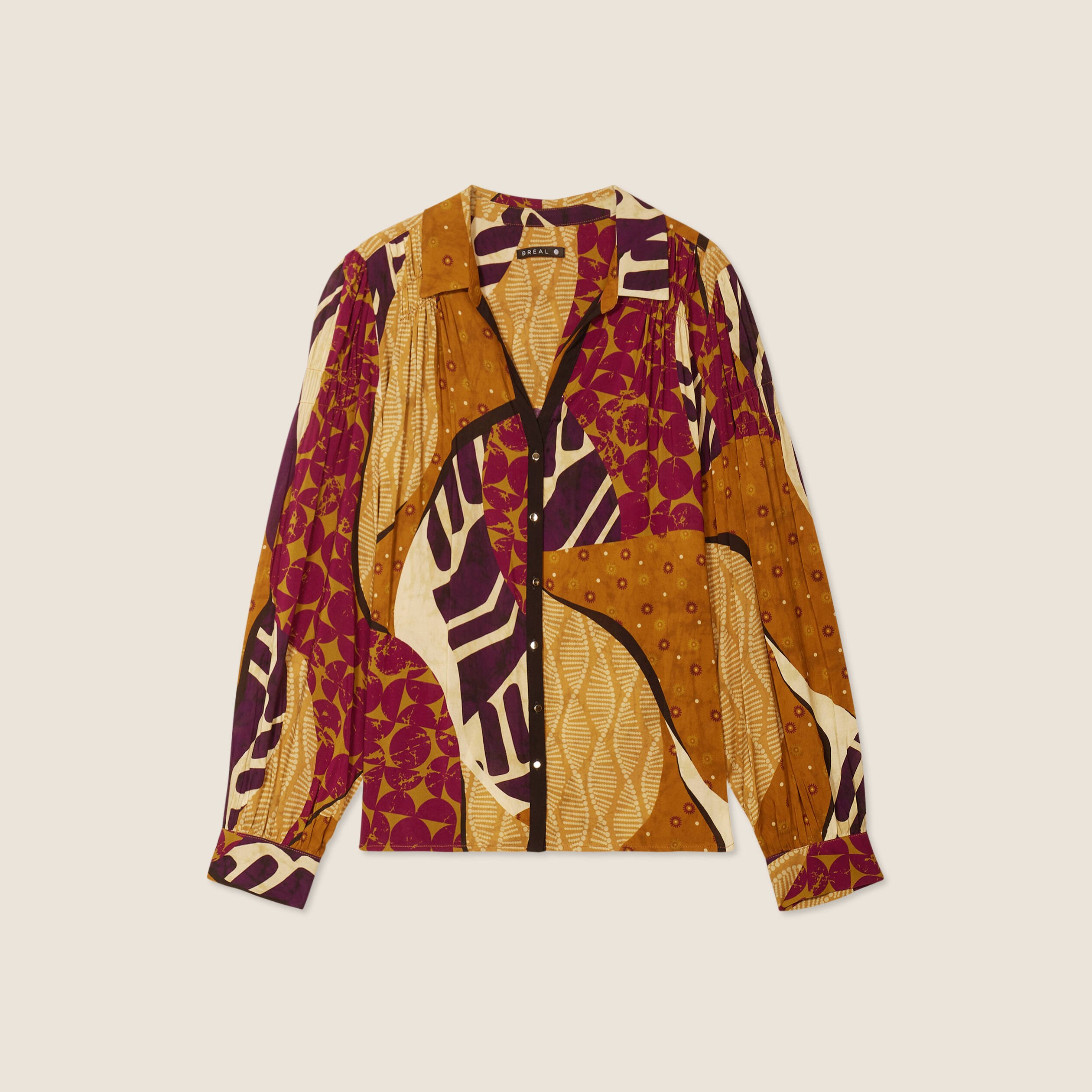 Chemise manches longues multicolore femme