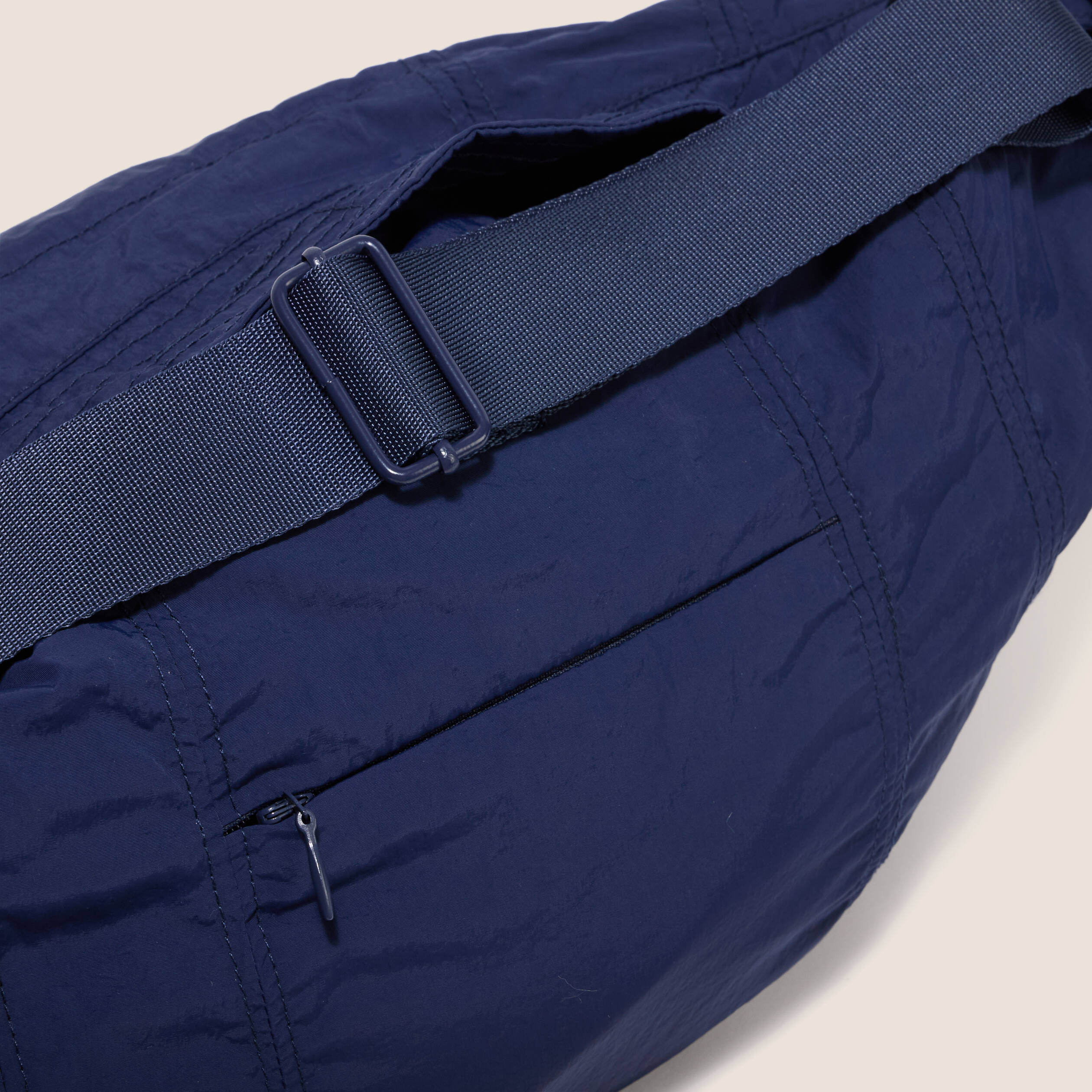 Parka ample doubl&eacute;e avec capuche bleu marine femme