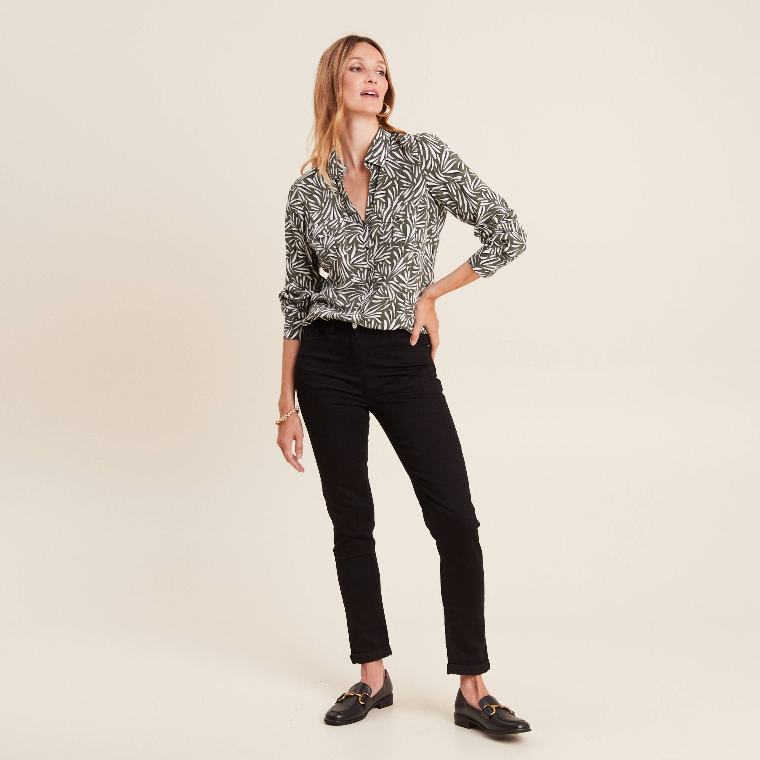 chemise manches longues vert femme Chemise manches longues vert femme