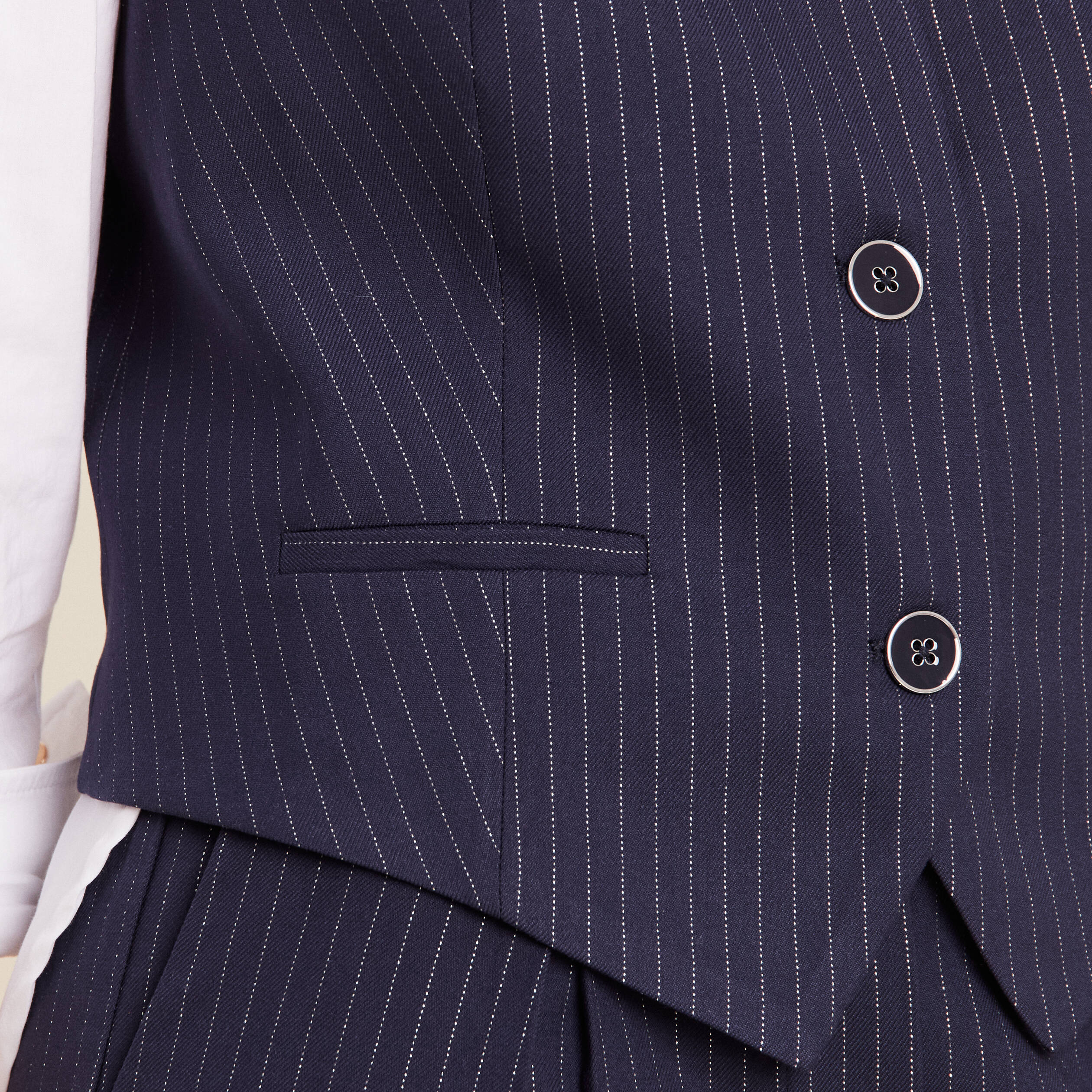veston sans manches bleu fonce femme Veston sans manches bleu foncé femme