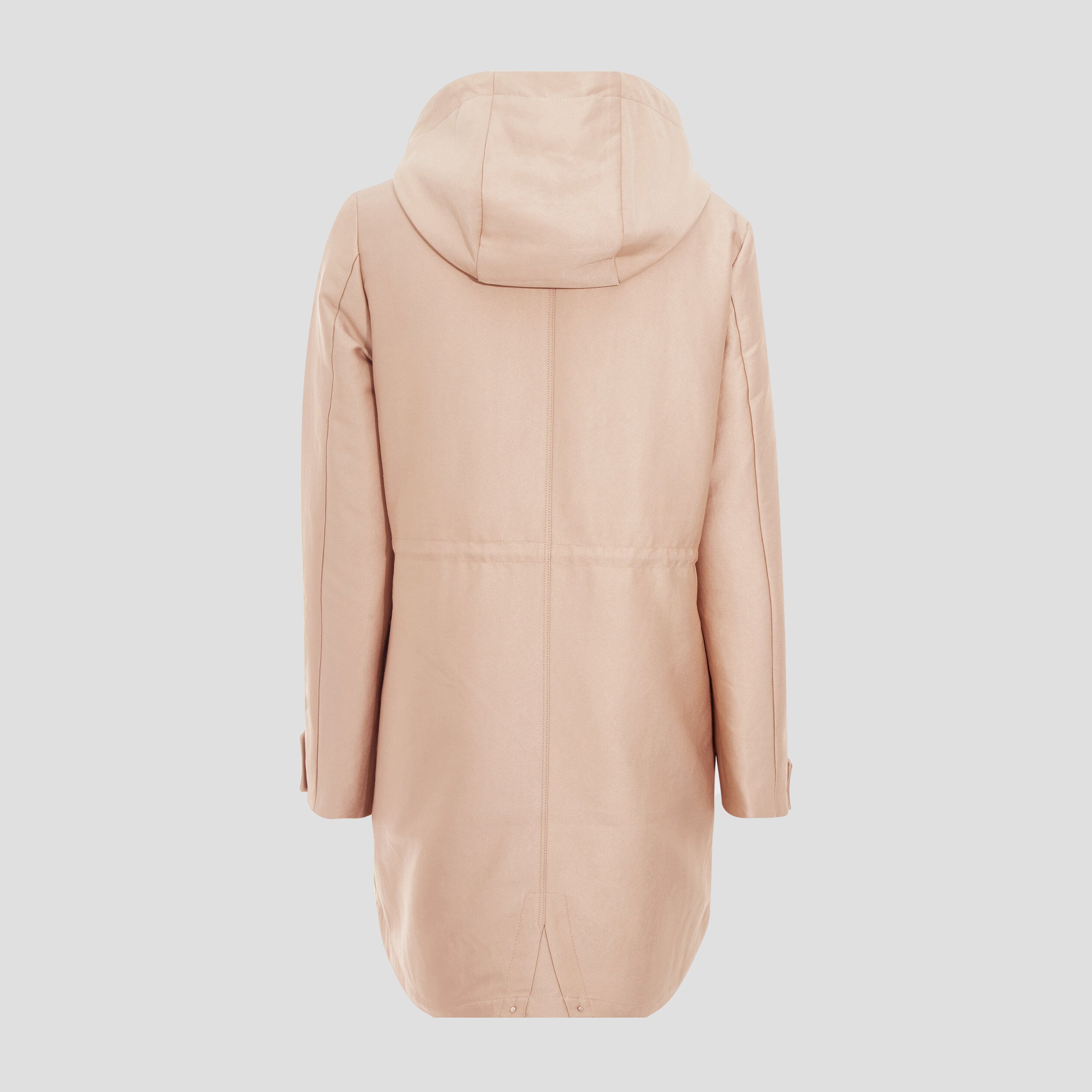 Parka 2-en-1 droite à capuche sable femme