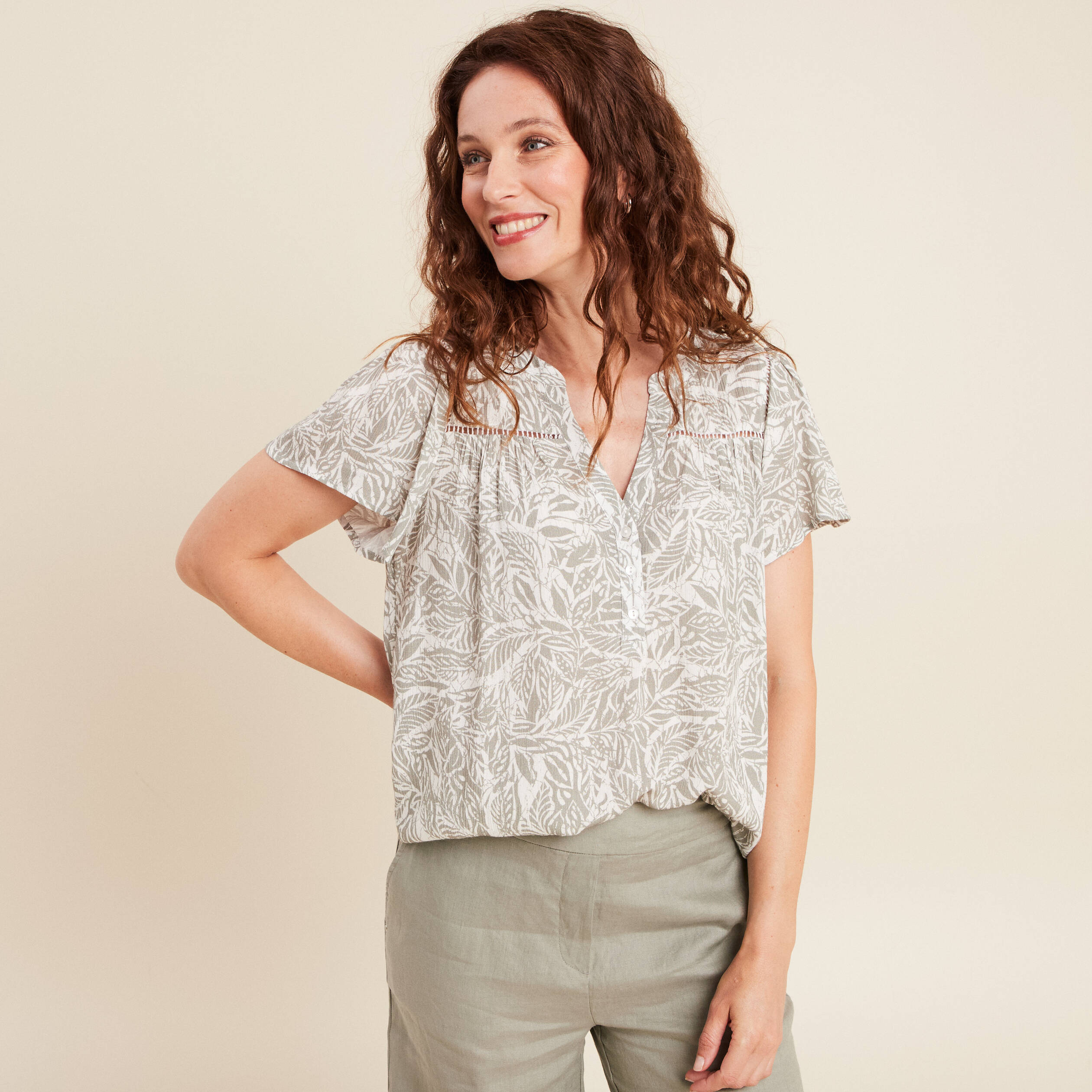 blouse manches courtes gris femme Blouse manches courtes gris femme