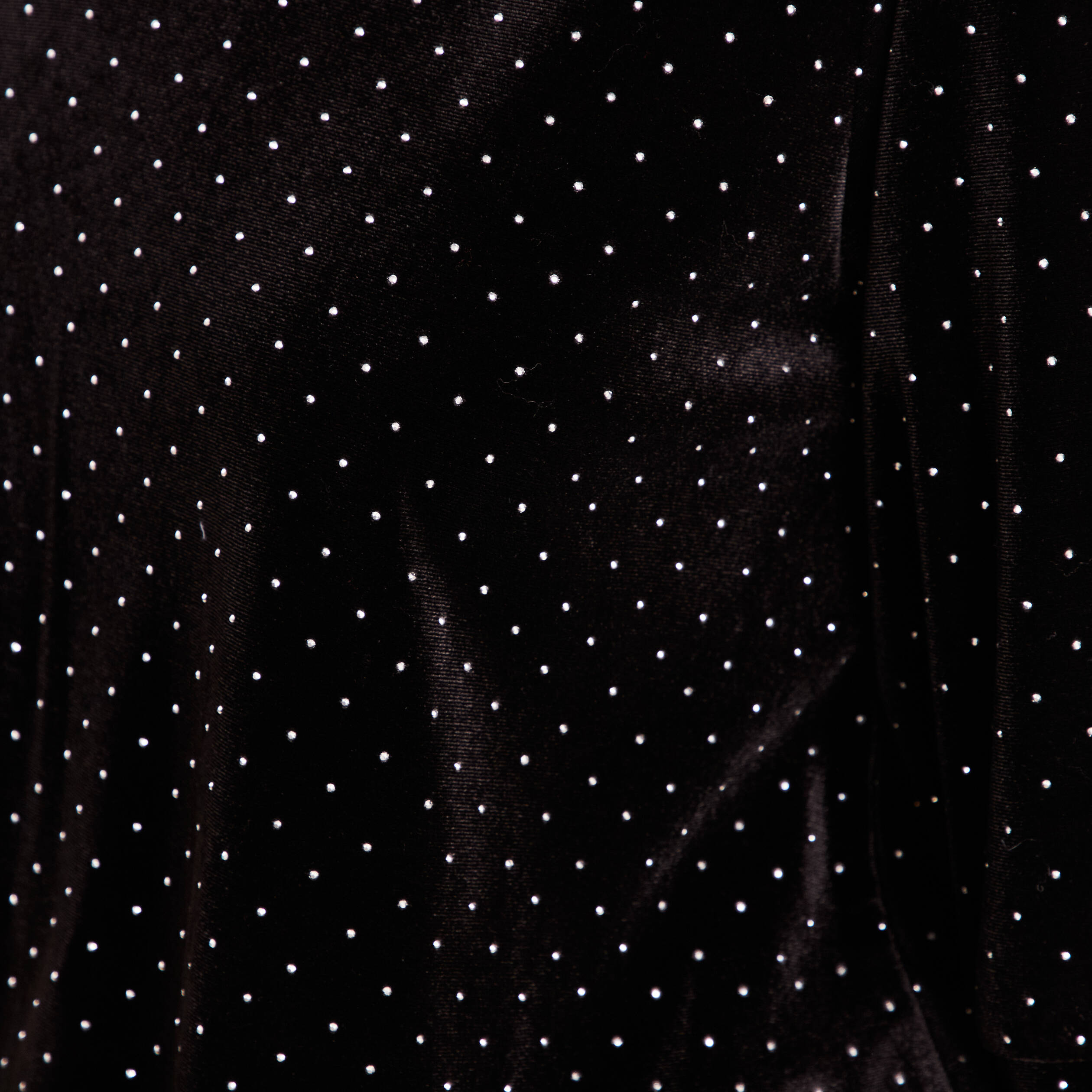 T-shirt velours col v manches 3/4 strass noir femme