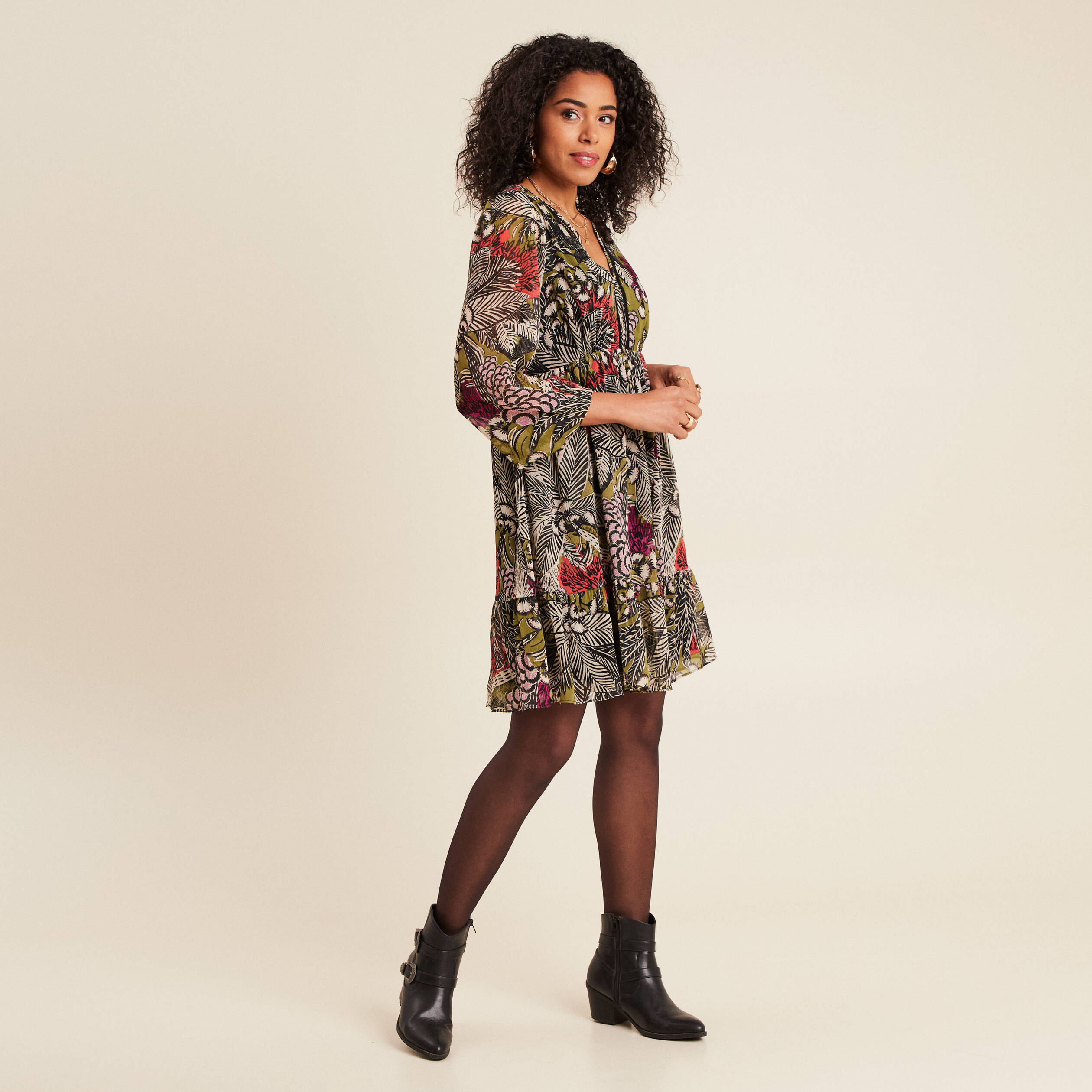 robe evasee fluide vert femme Robe évasée fluide vert femme