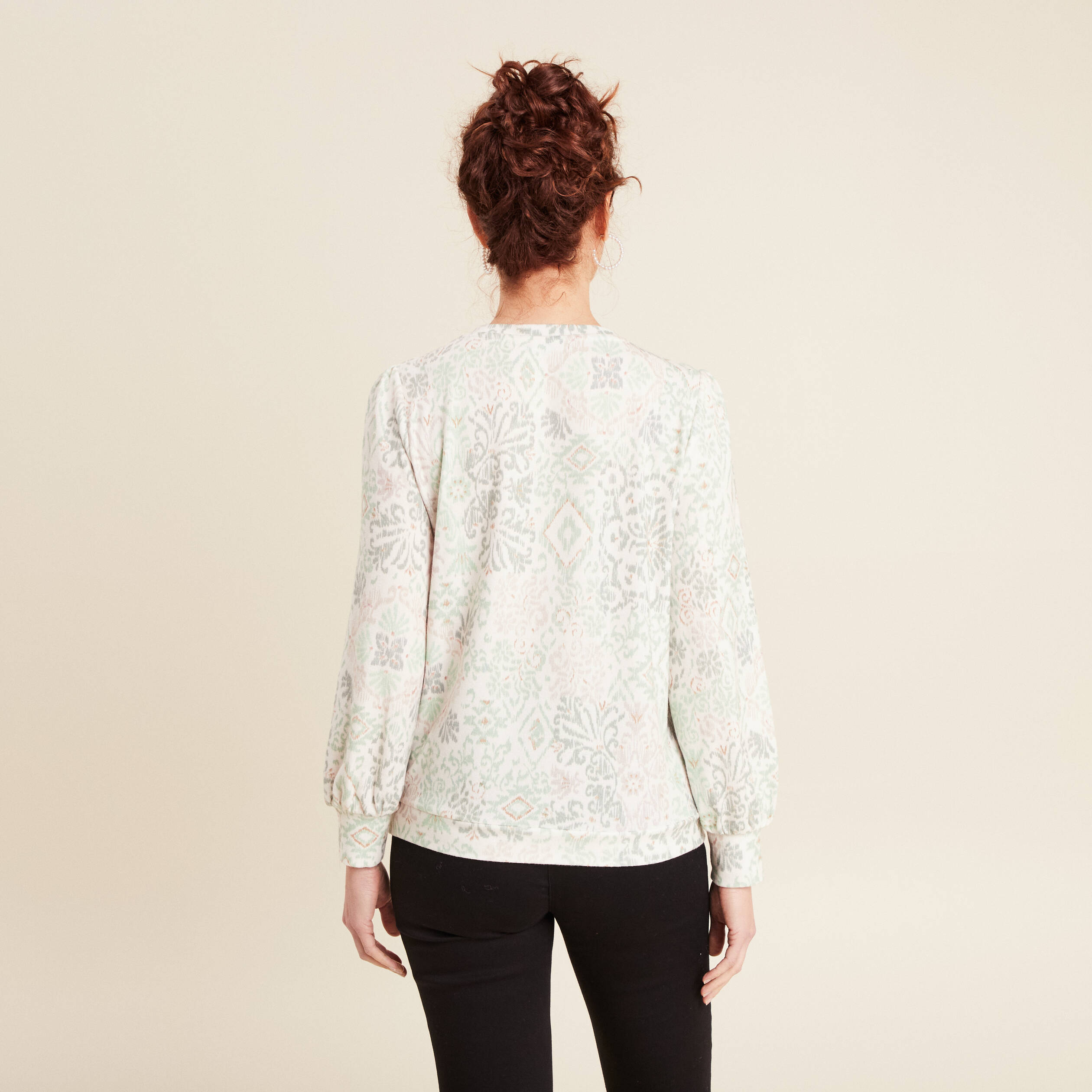 T-shirt manches longues vert clair femme