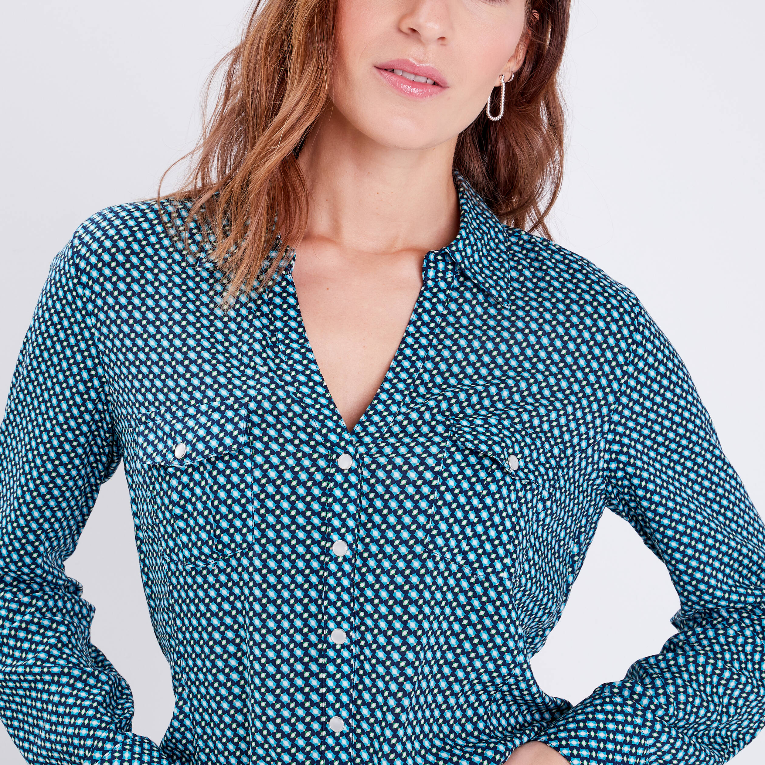 Chemise manches longues noir femme