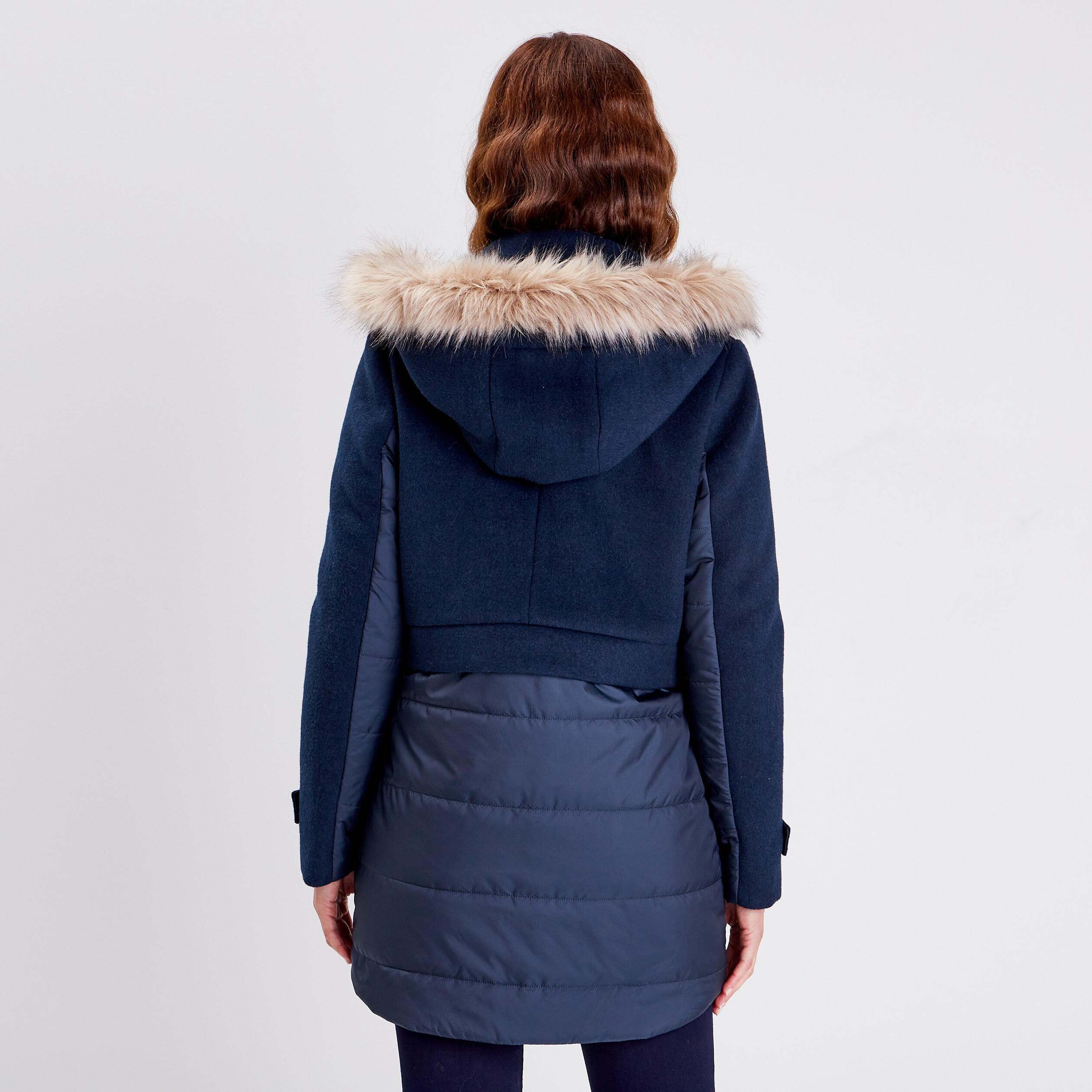 Doudoune longue bleu fonce femme Breal
