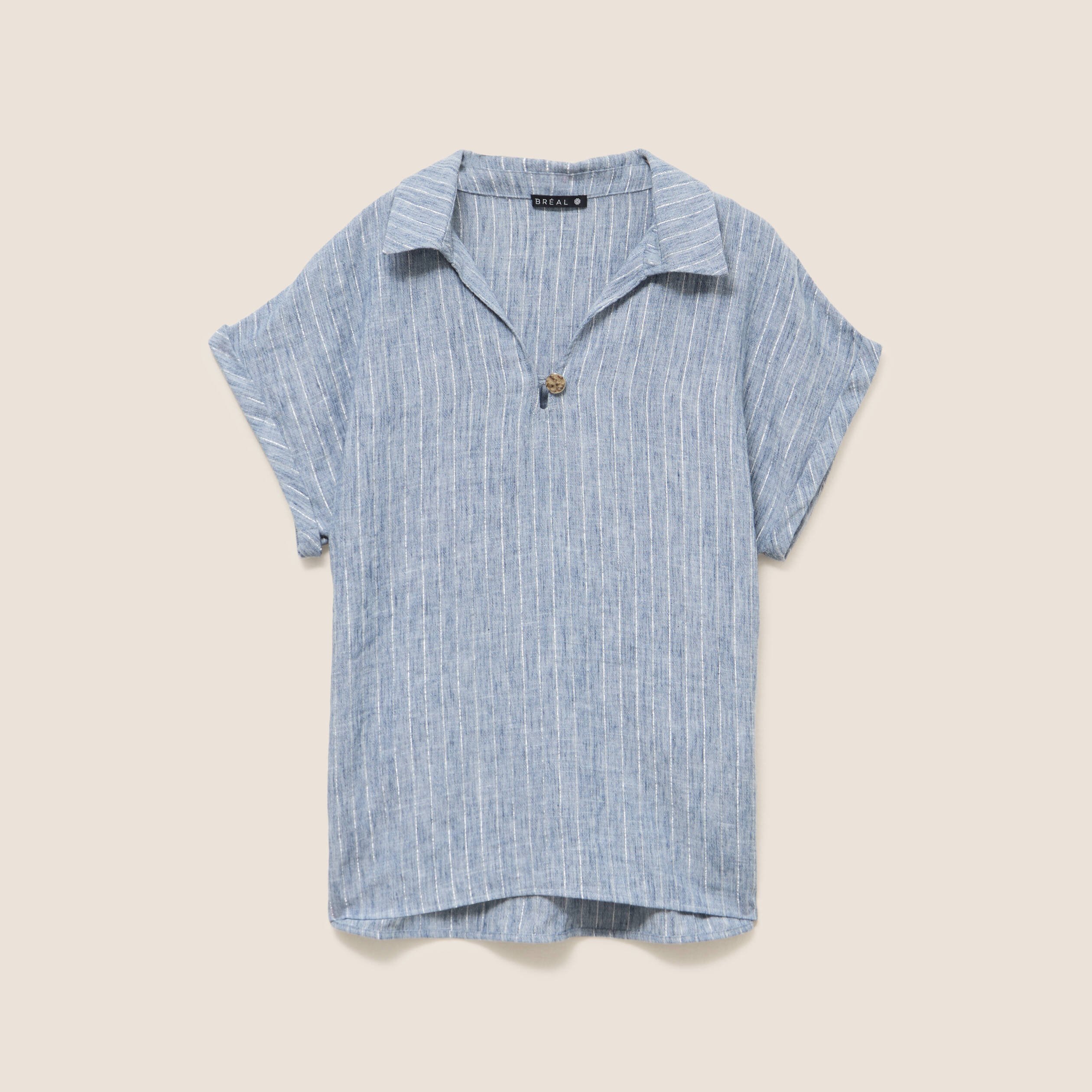 blouse manches courtes fluide bleu femme Blouse manches courtes fluide bleu femme