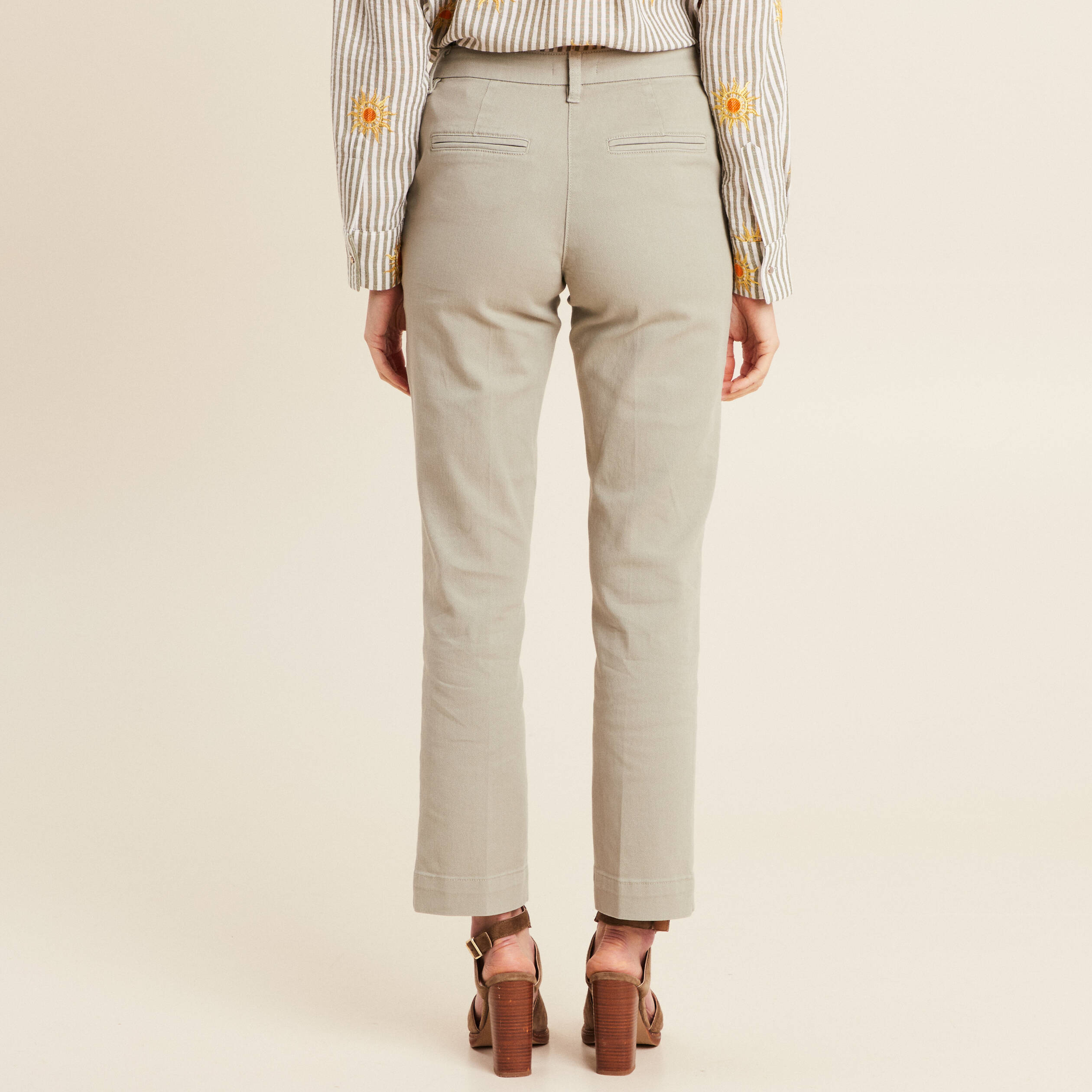 jean droit 78eme vert clair femme Jean droit 7/8ème vert clair femme