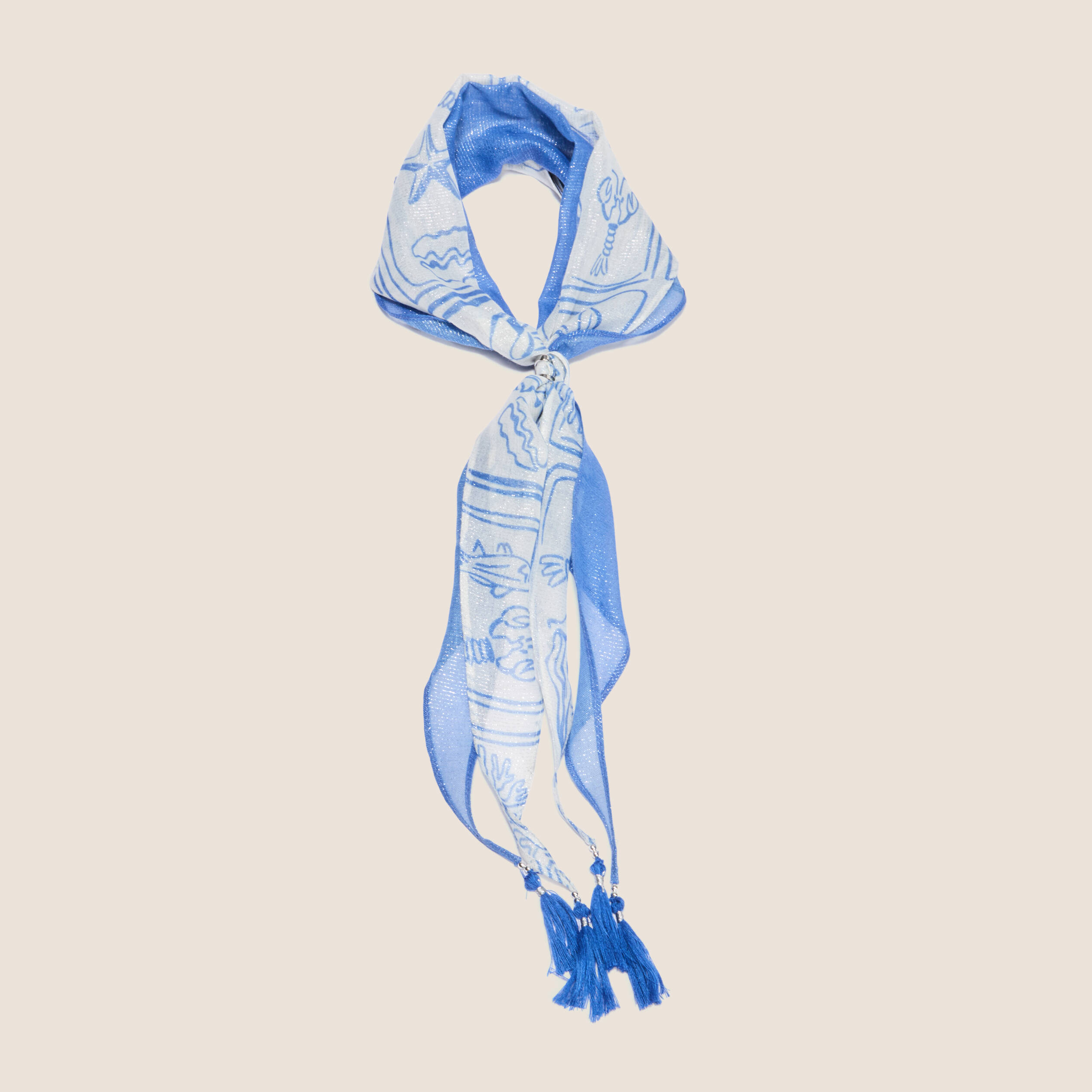 Lot 2 foulards voile transparent bleu ciel femme