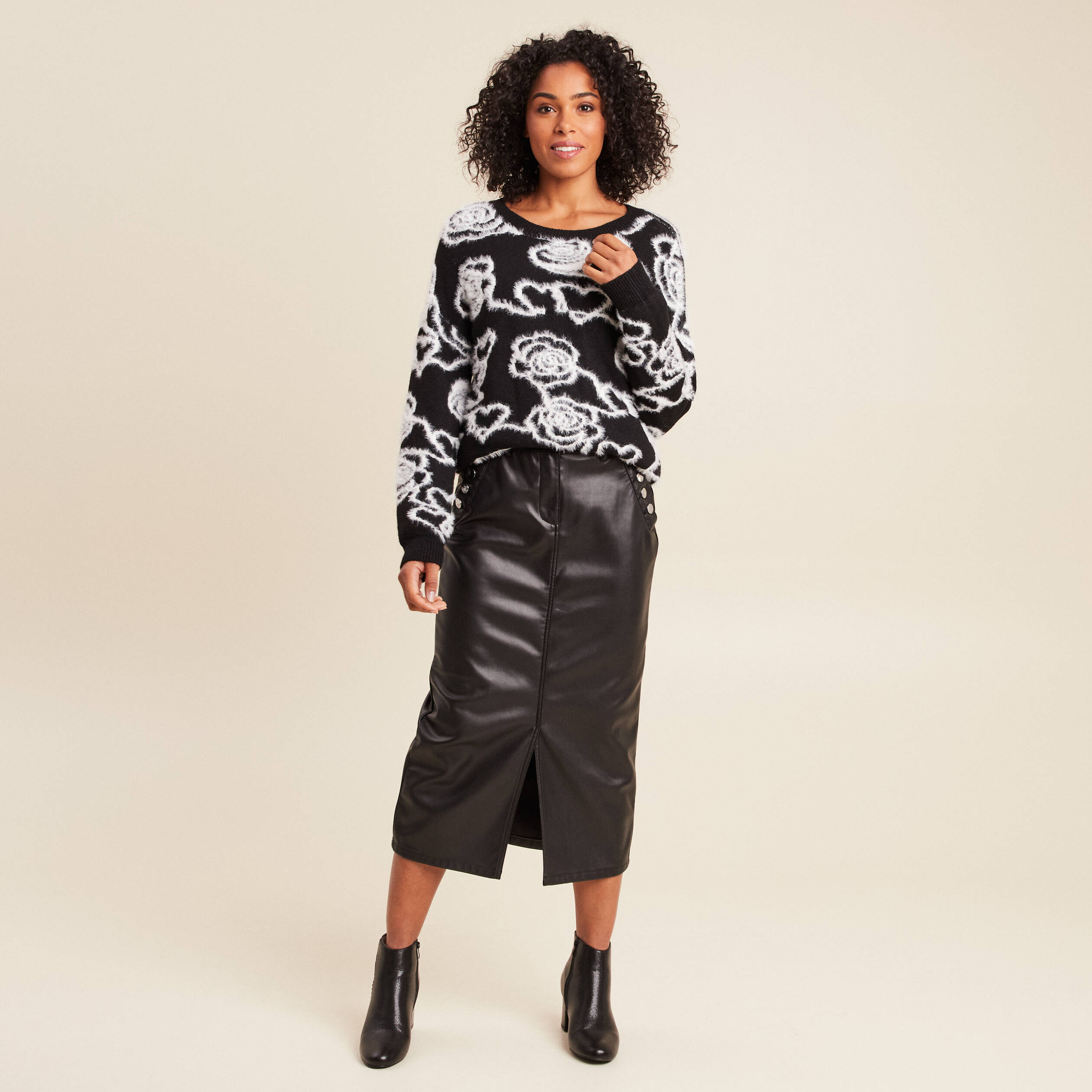 Haut Décontracté Free People Noir Manches Longues - Taille L (95% Coton, NEUF Avec étiquettes)
