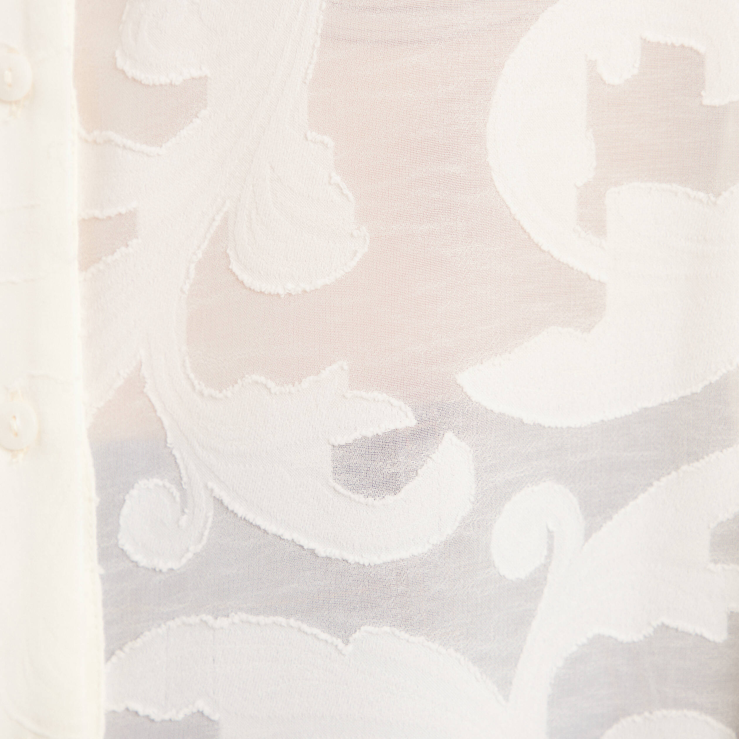 Chemise ample manches longues ecru femme