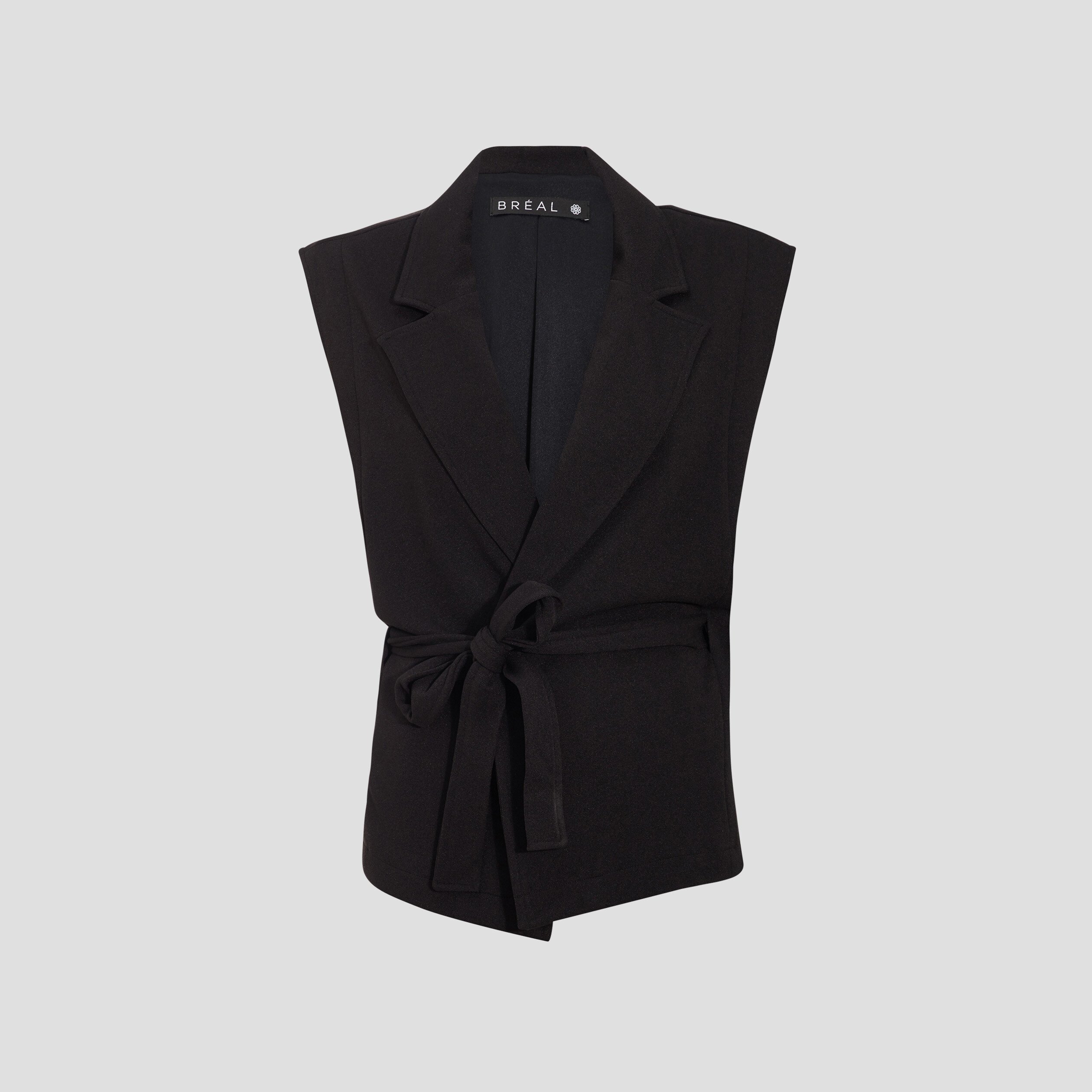 Veste tailleur sans manches noir femme