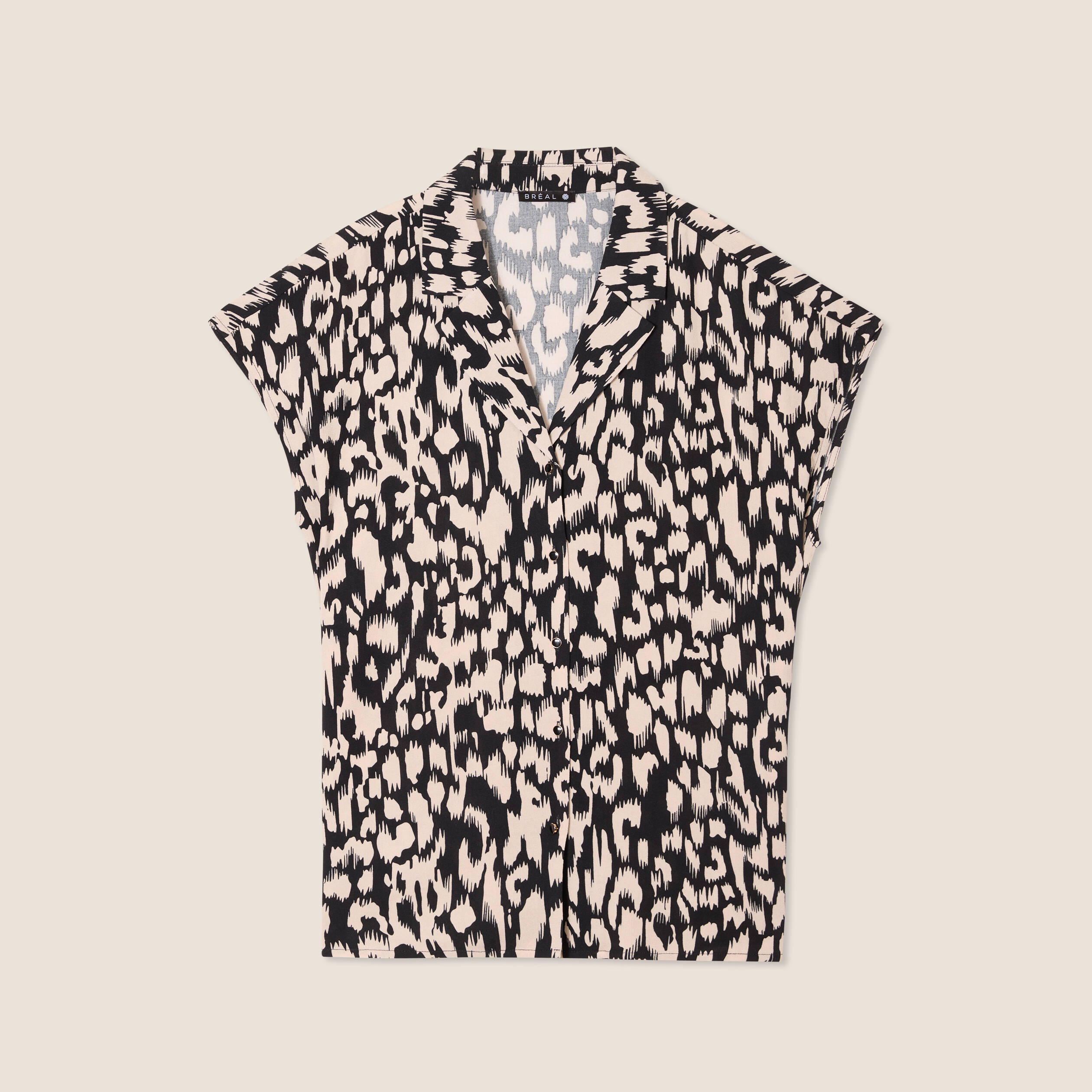 chemise crepe manches courtes noir femme Chemise crêpe manches courtes noir femme