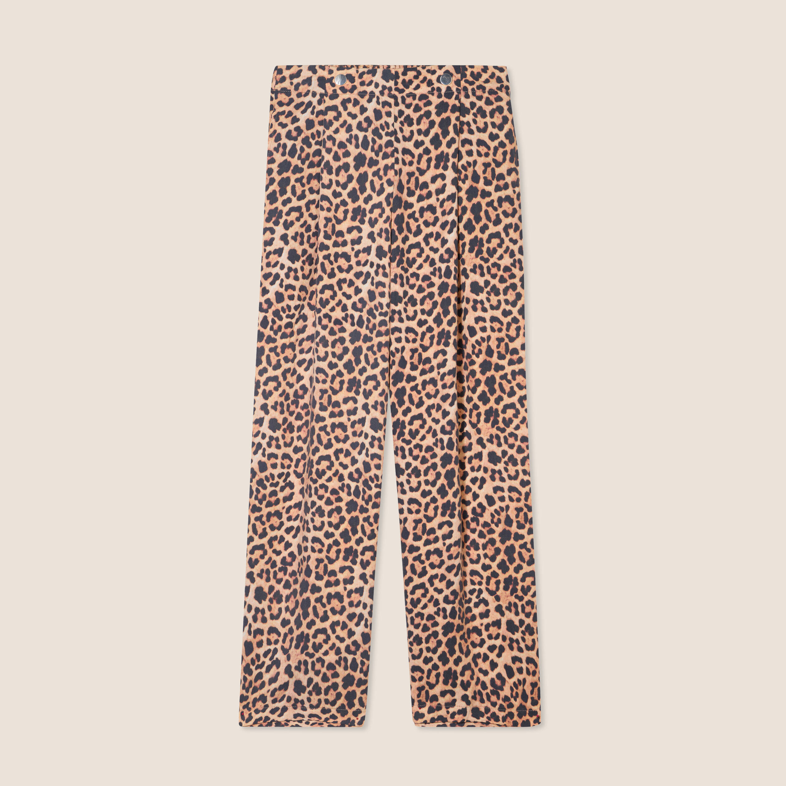 Pantalon flou taille haute sable femme