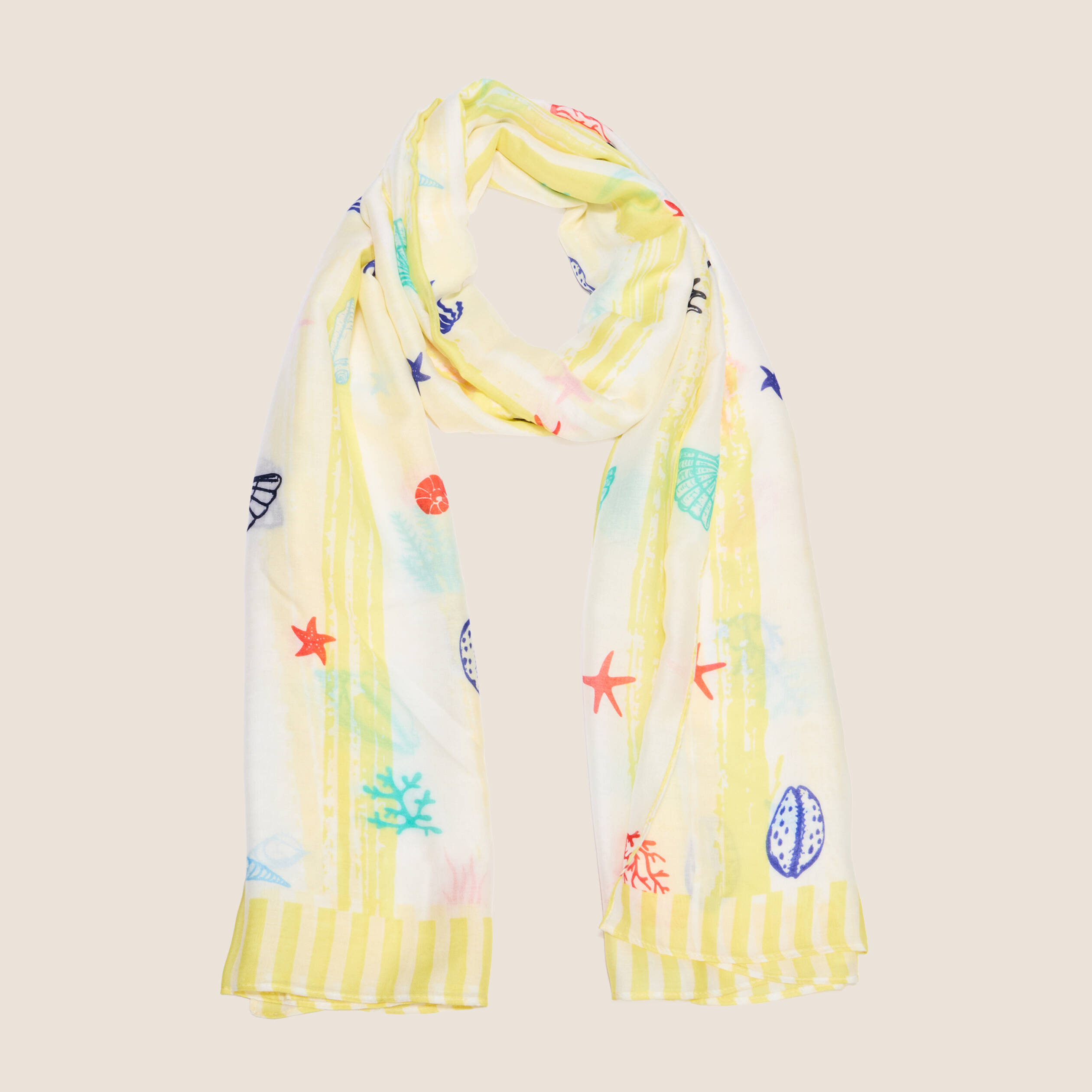 Foulard ou Par&eacute;o jaune pastel femme