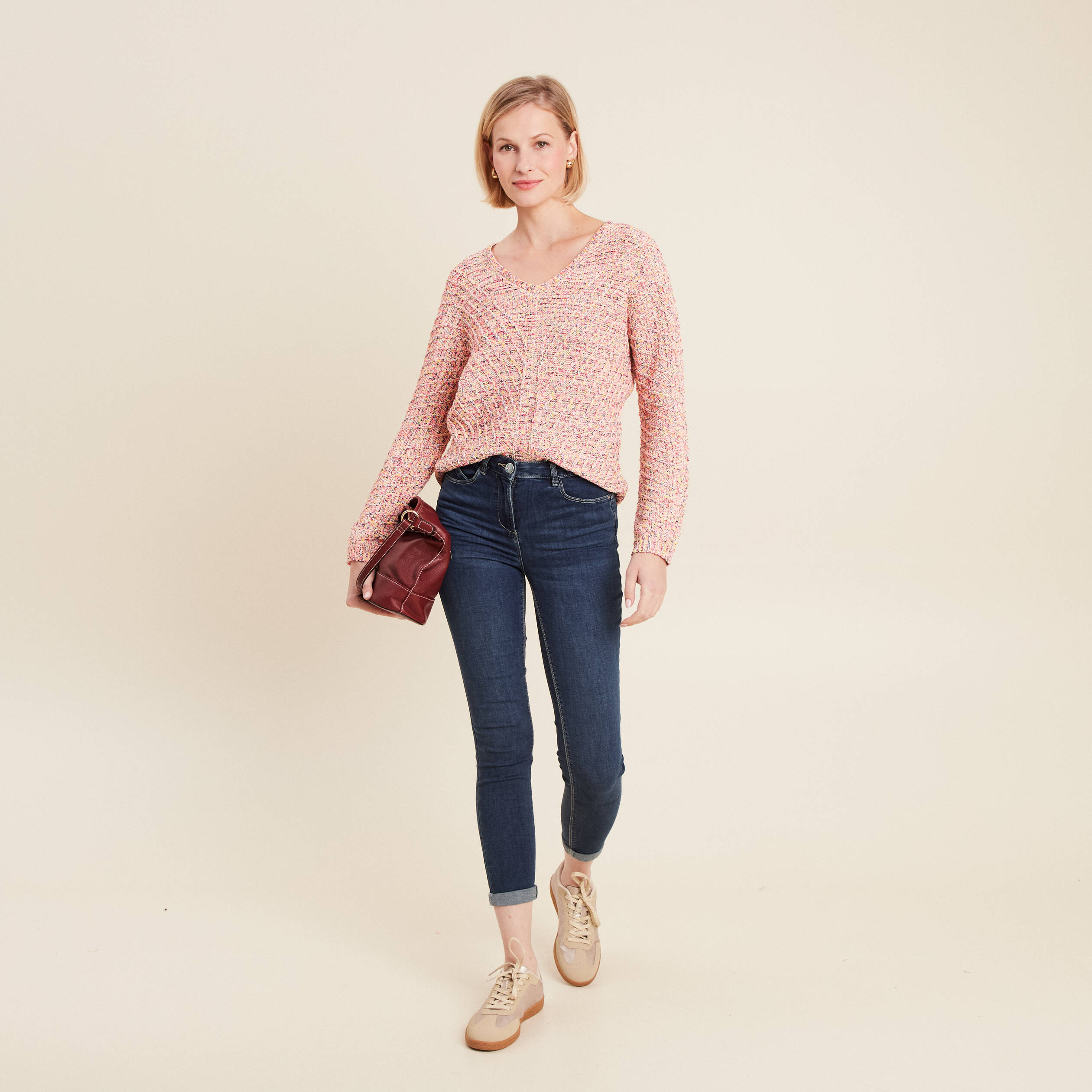 Jeans ajuste taille standard 7 8eme denim brut femme Breal