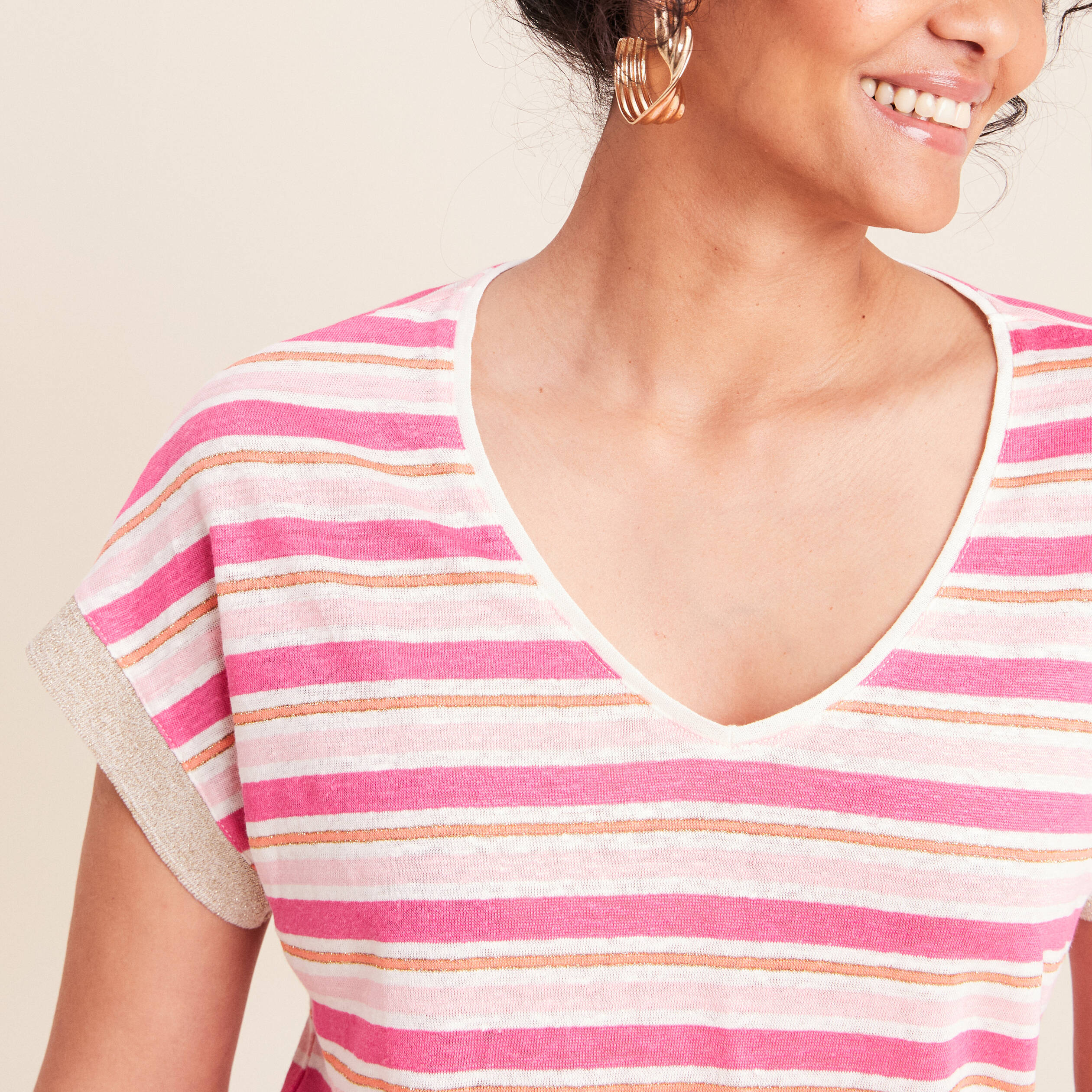 T-shirt manches courtes rose femme