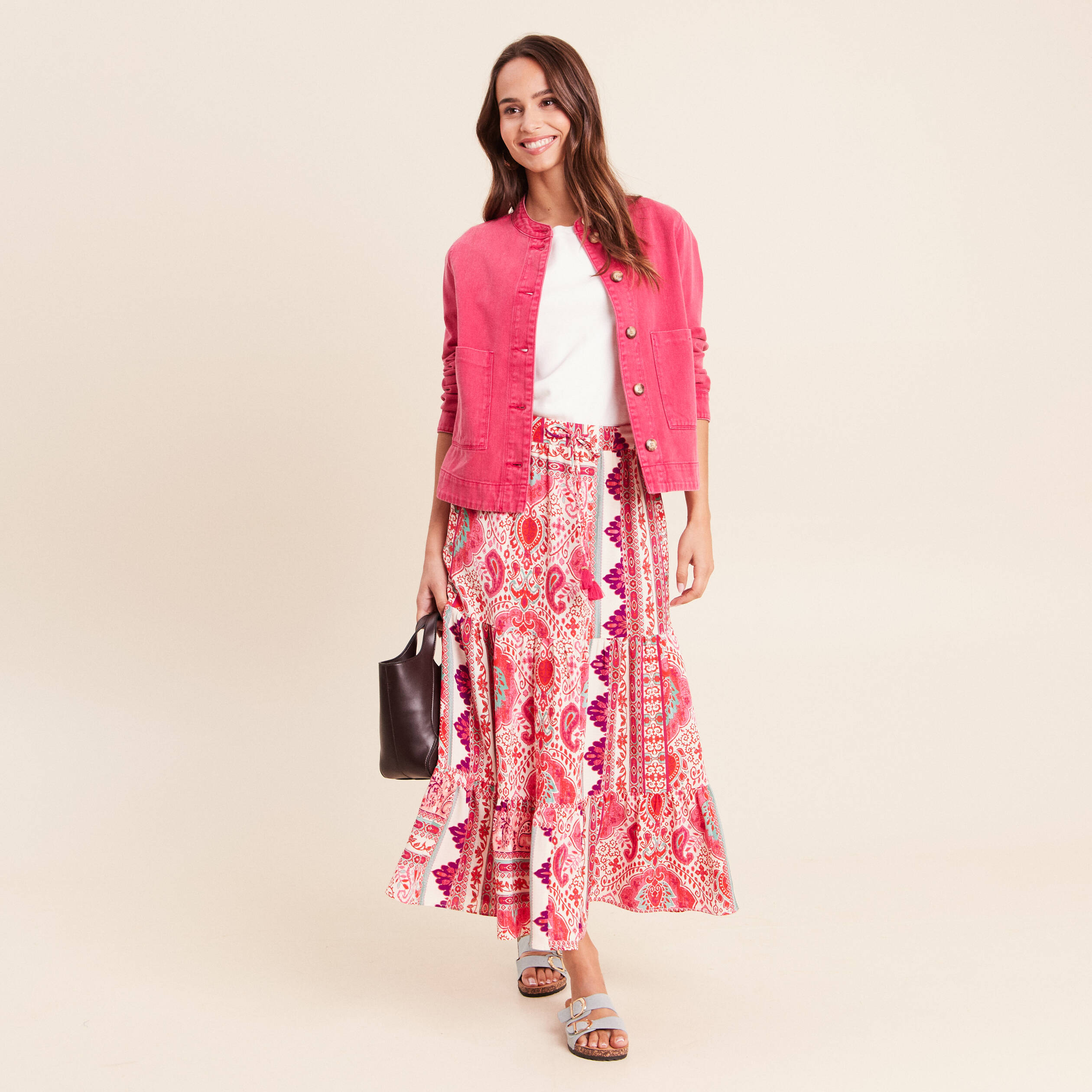 Jupe taille standard rose femme