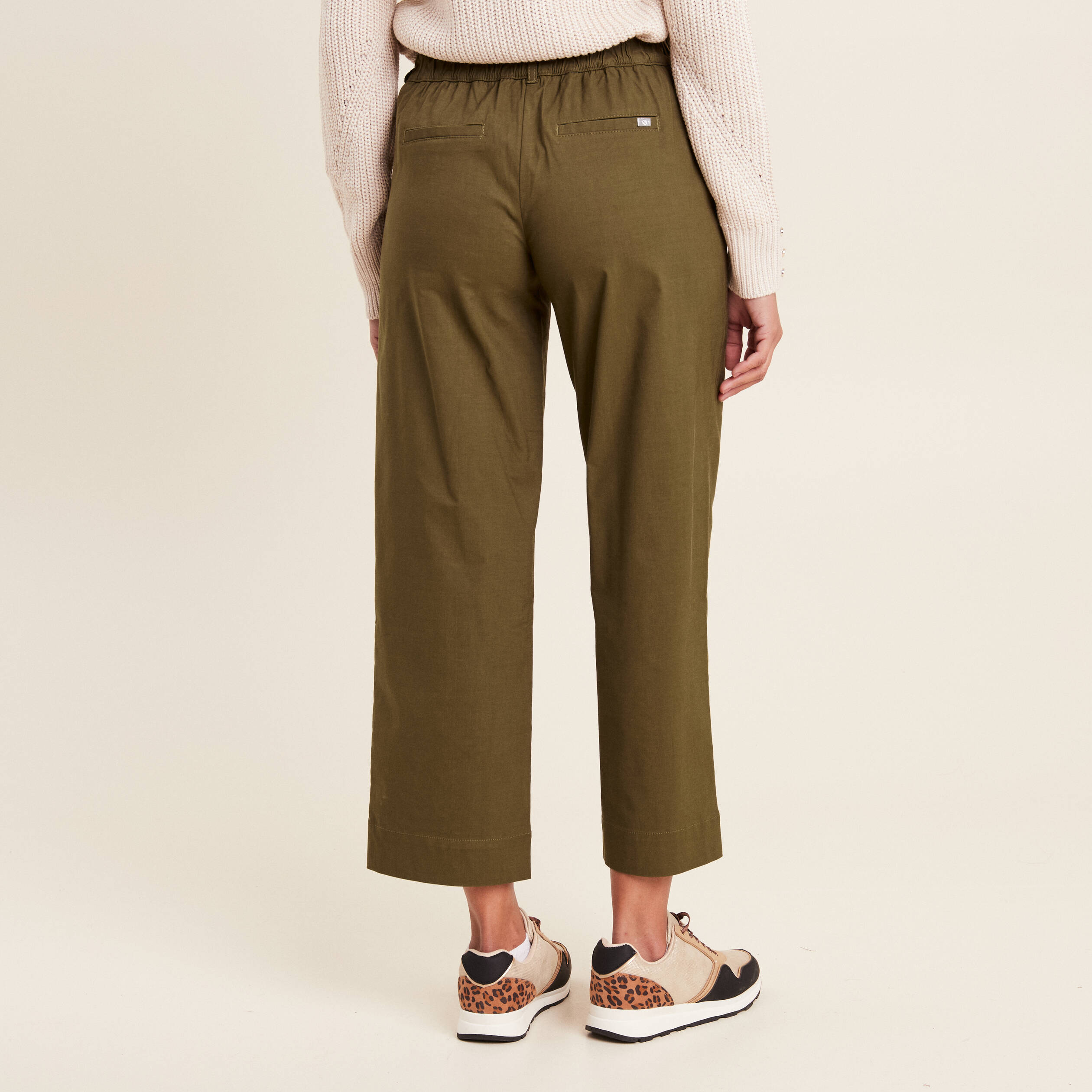 pantalon large 78eme vert olive femme Pantalon large 7/8ème vert olive femme