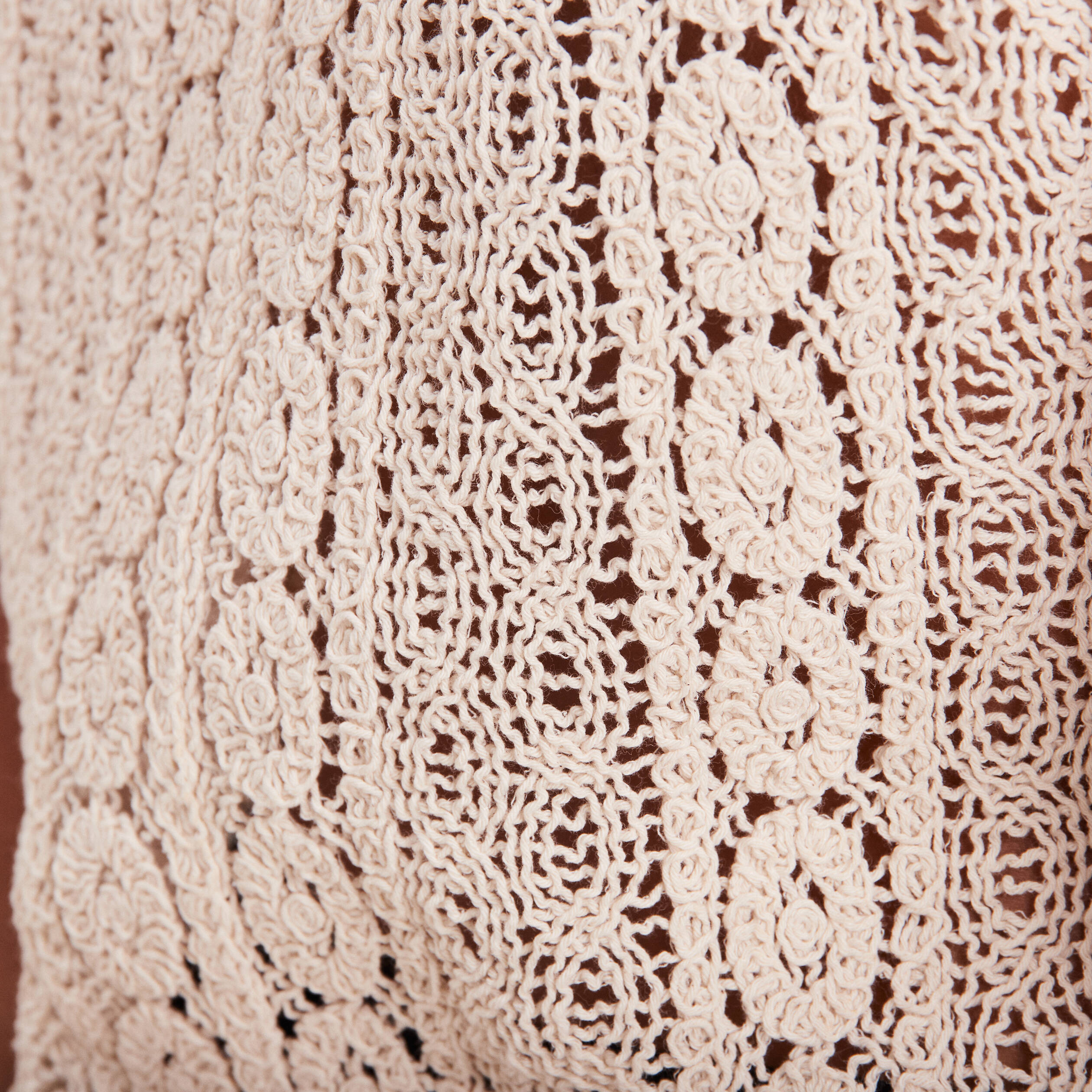 Débardeur macramé ecru femme