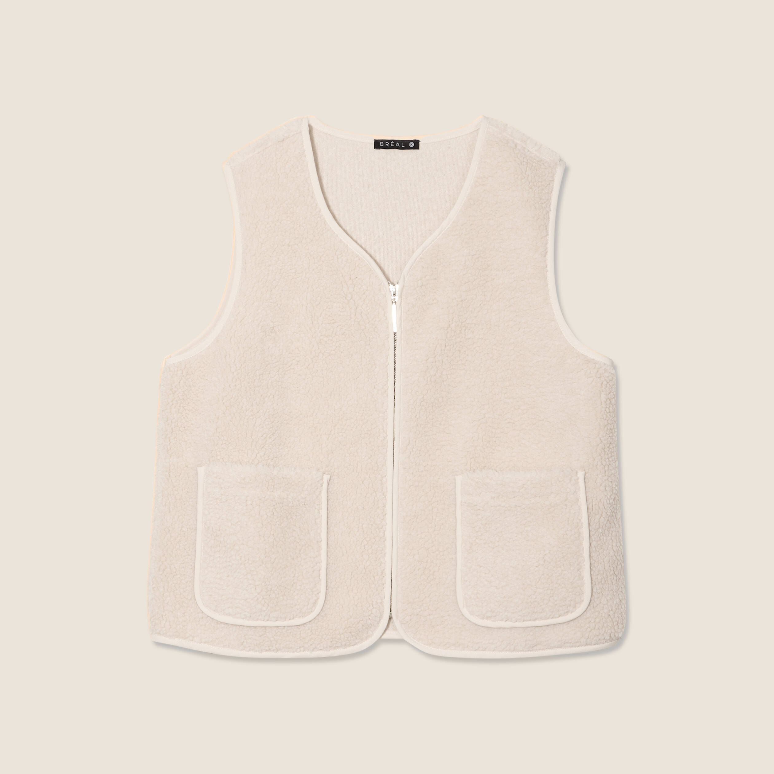 Gilet sans manches ecru femme