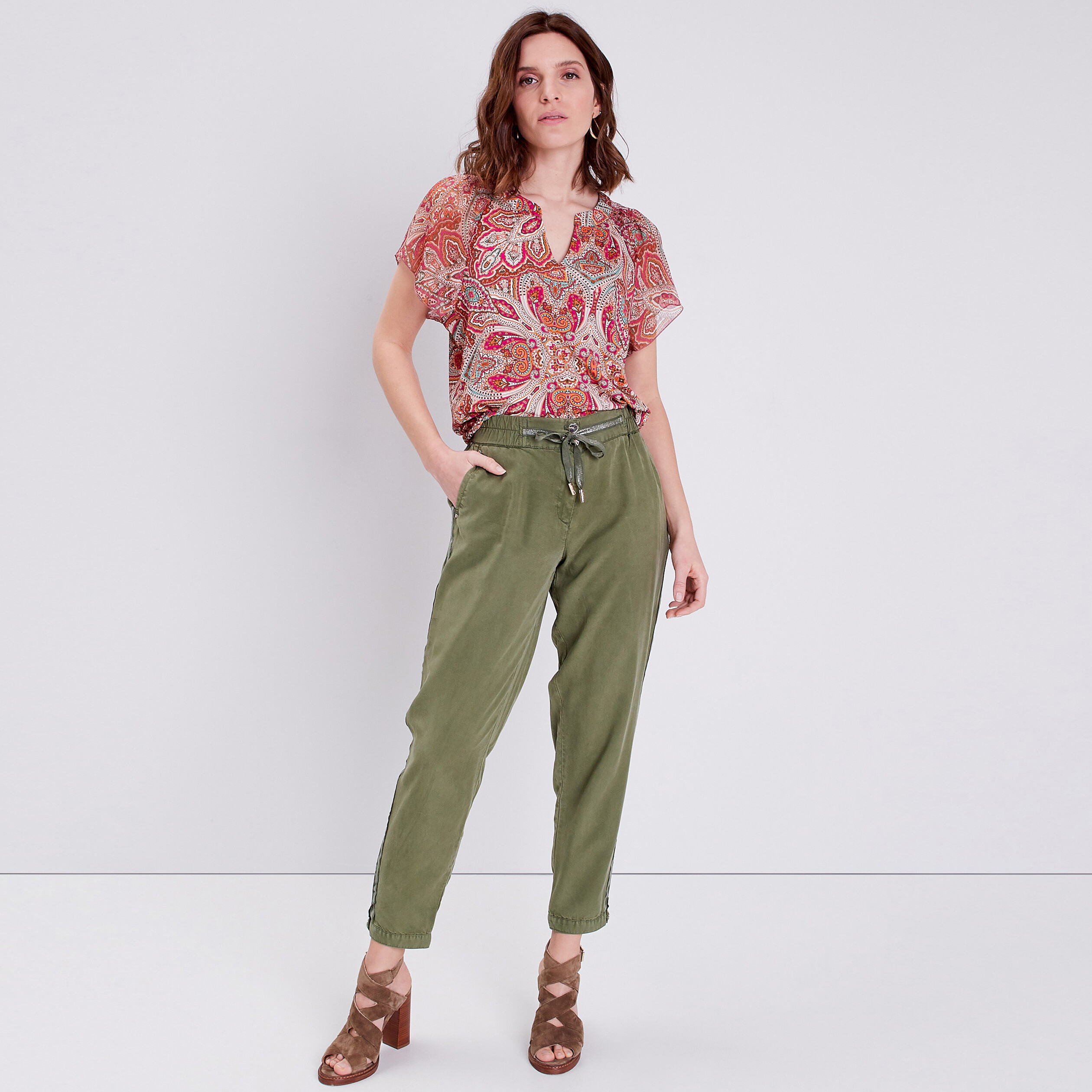 T-shirt manches courtes multicolore femme