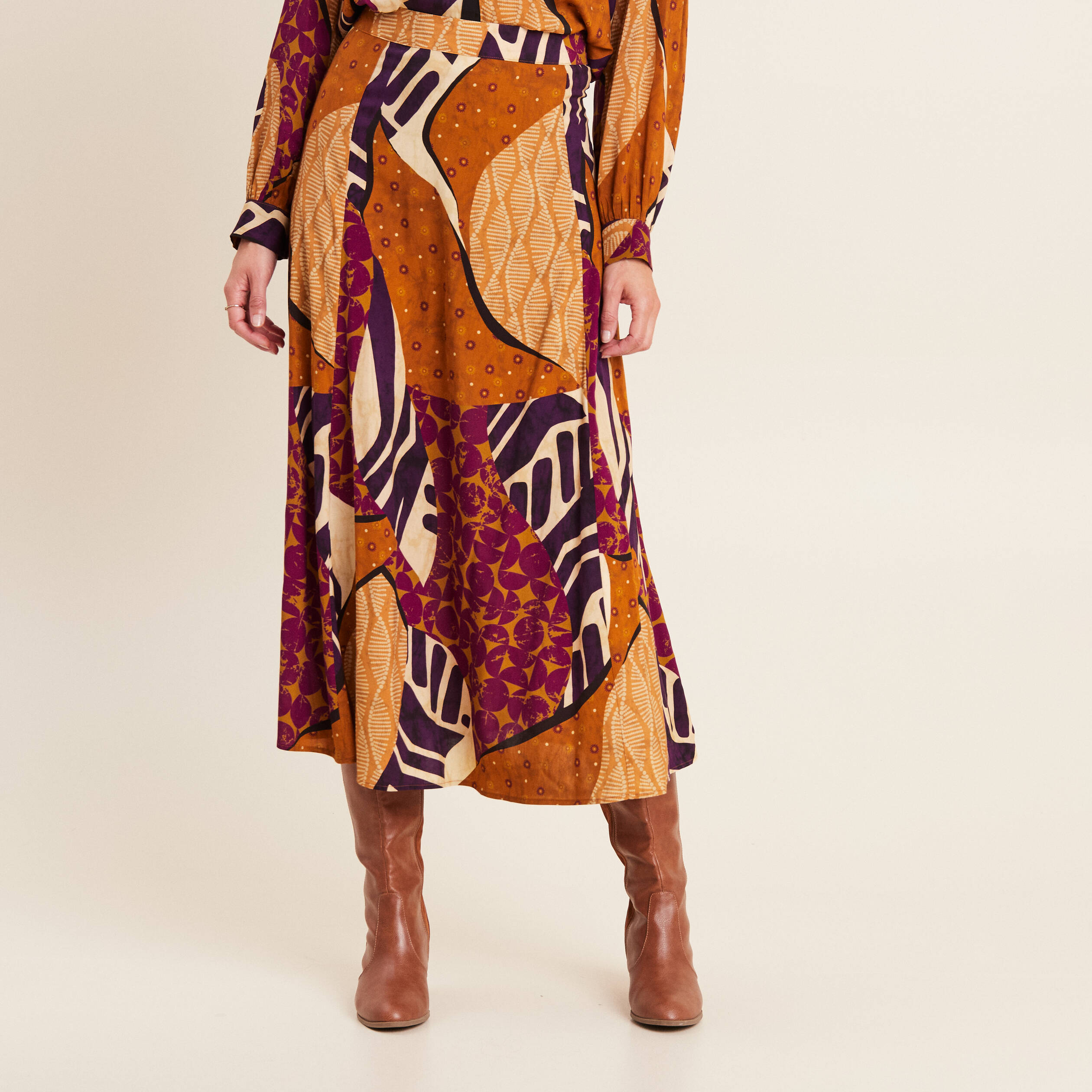 jupe longue evasee multicolore femme Jupe longue évasée multicolore femme
