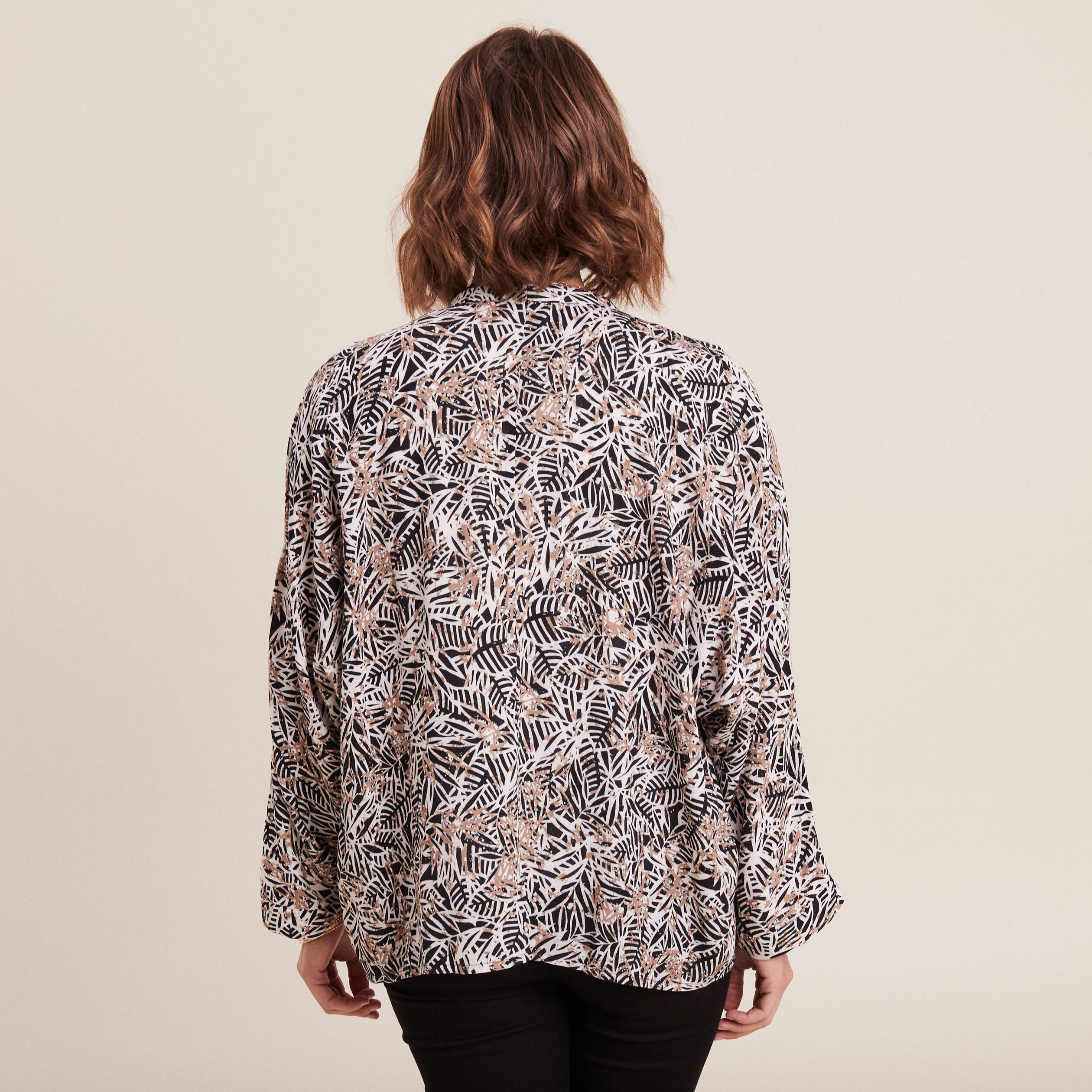 Kimono manches longues noir femme