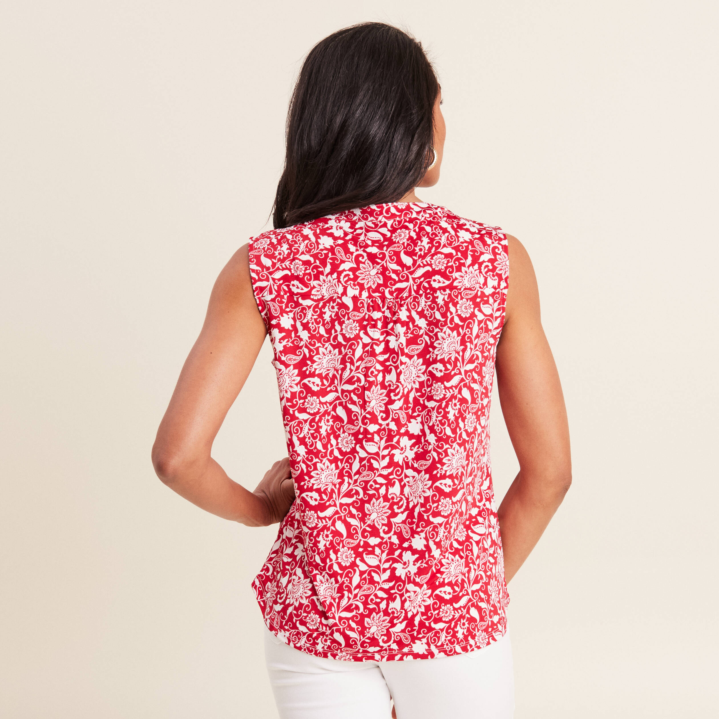 Débardeur sans manches rouge femme