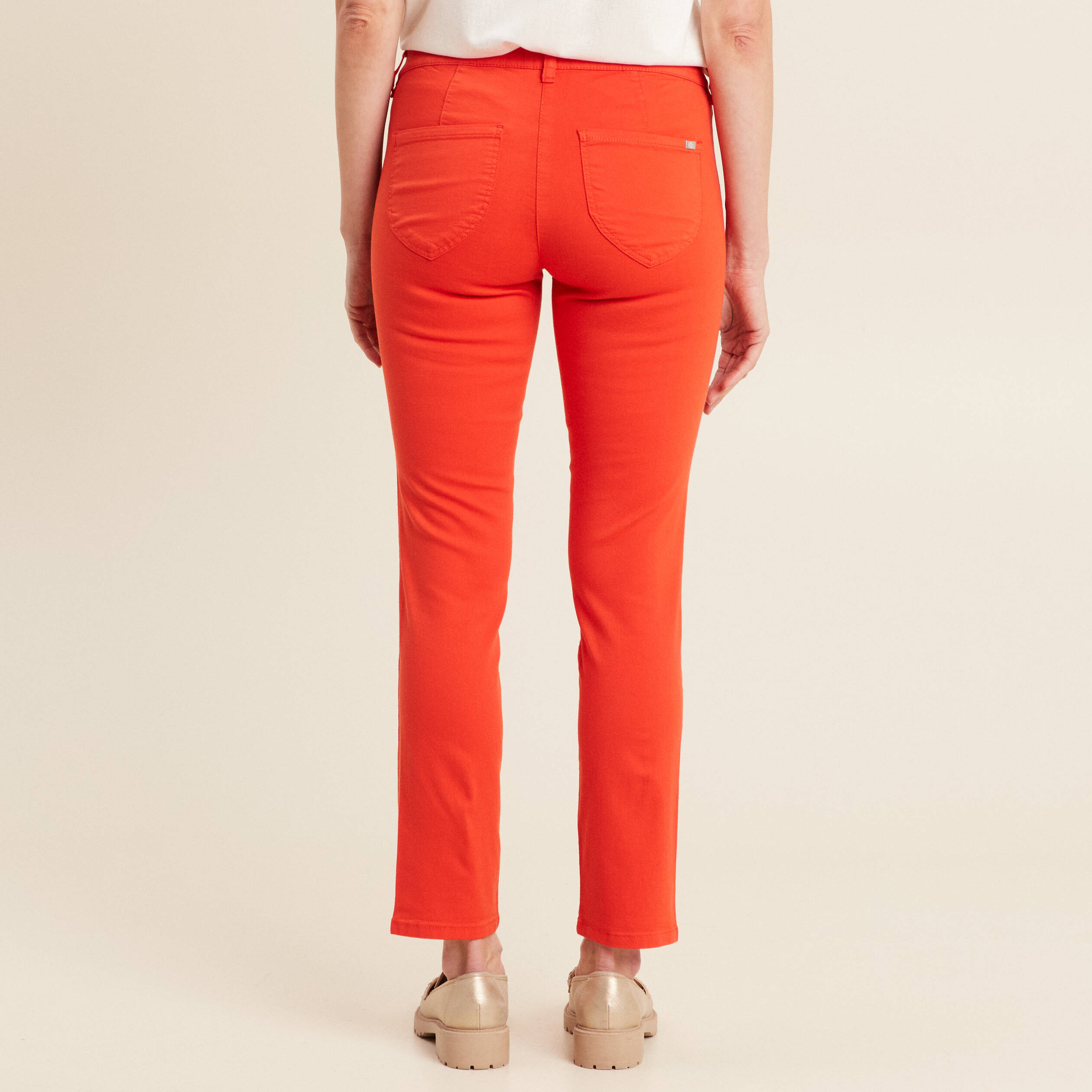 Pantalon ajusté 7/8ème orange foncé femme