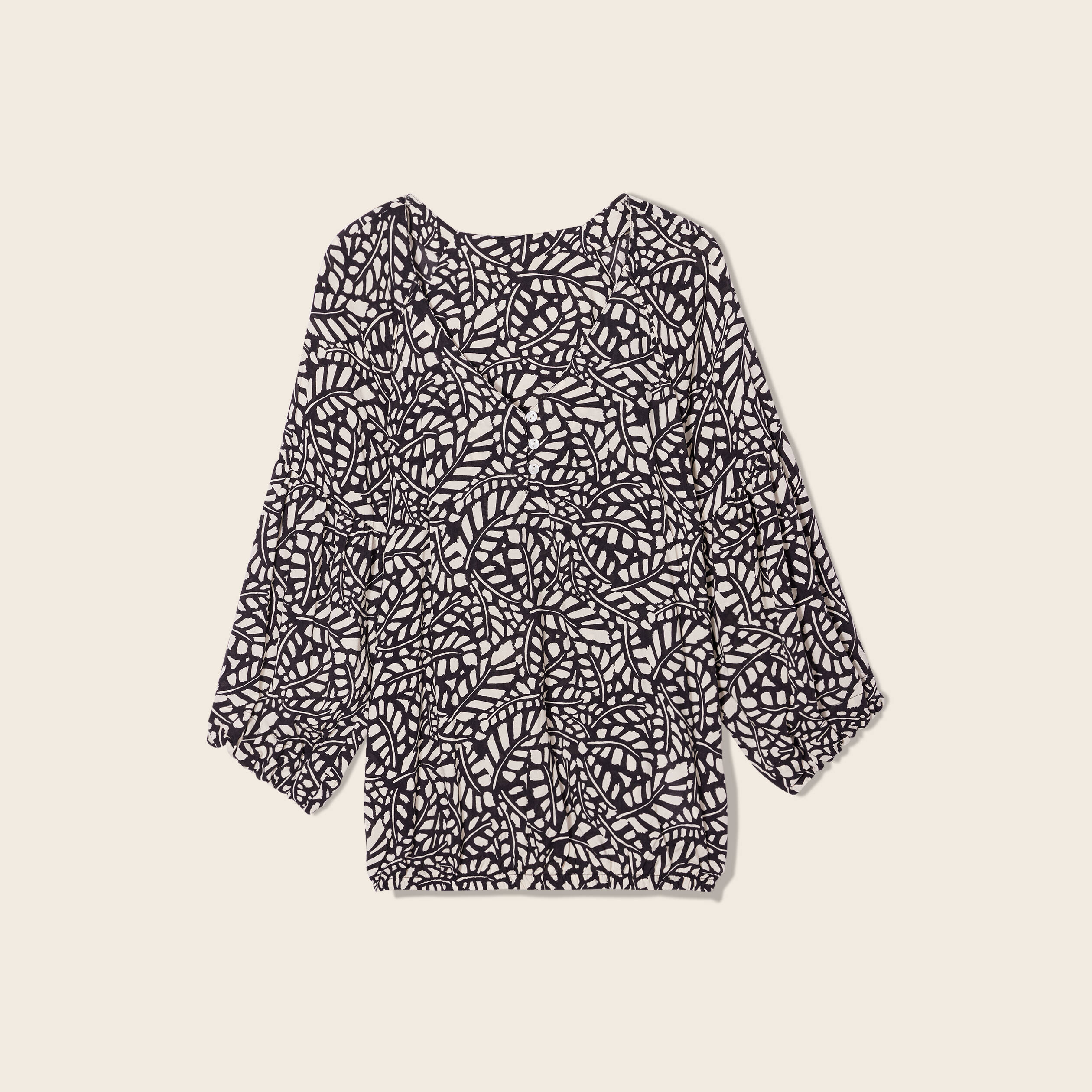 Blouse manches 3/4 noir femme