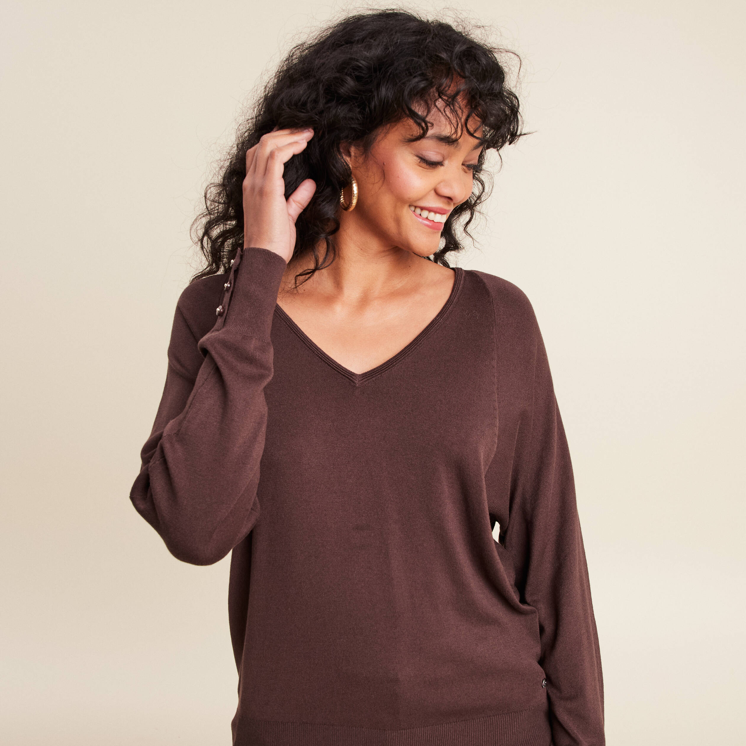 pull manches longues marron femme Pull manches longues marron femme