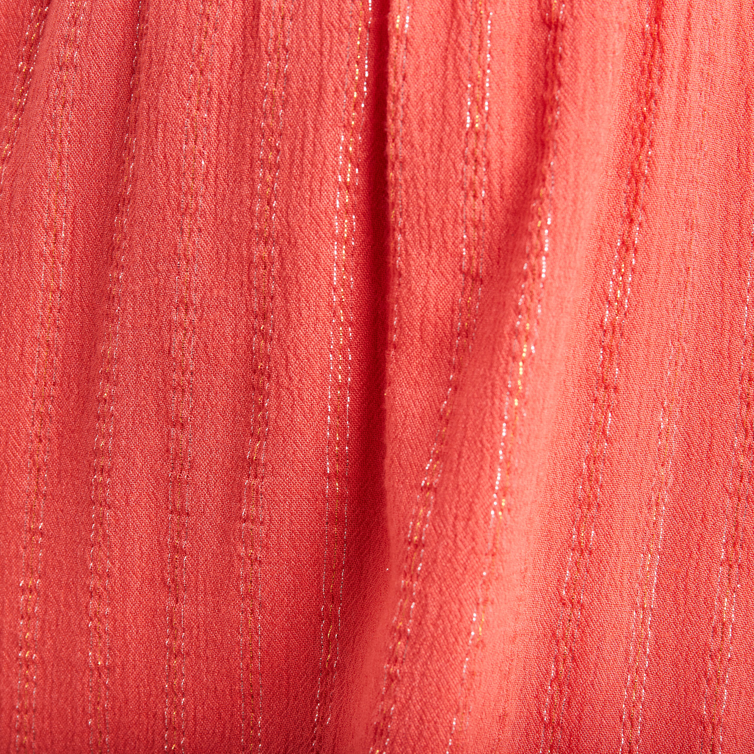 Robe droite fluide smockée orange clair femme