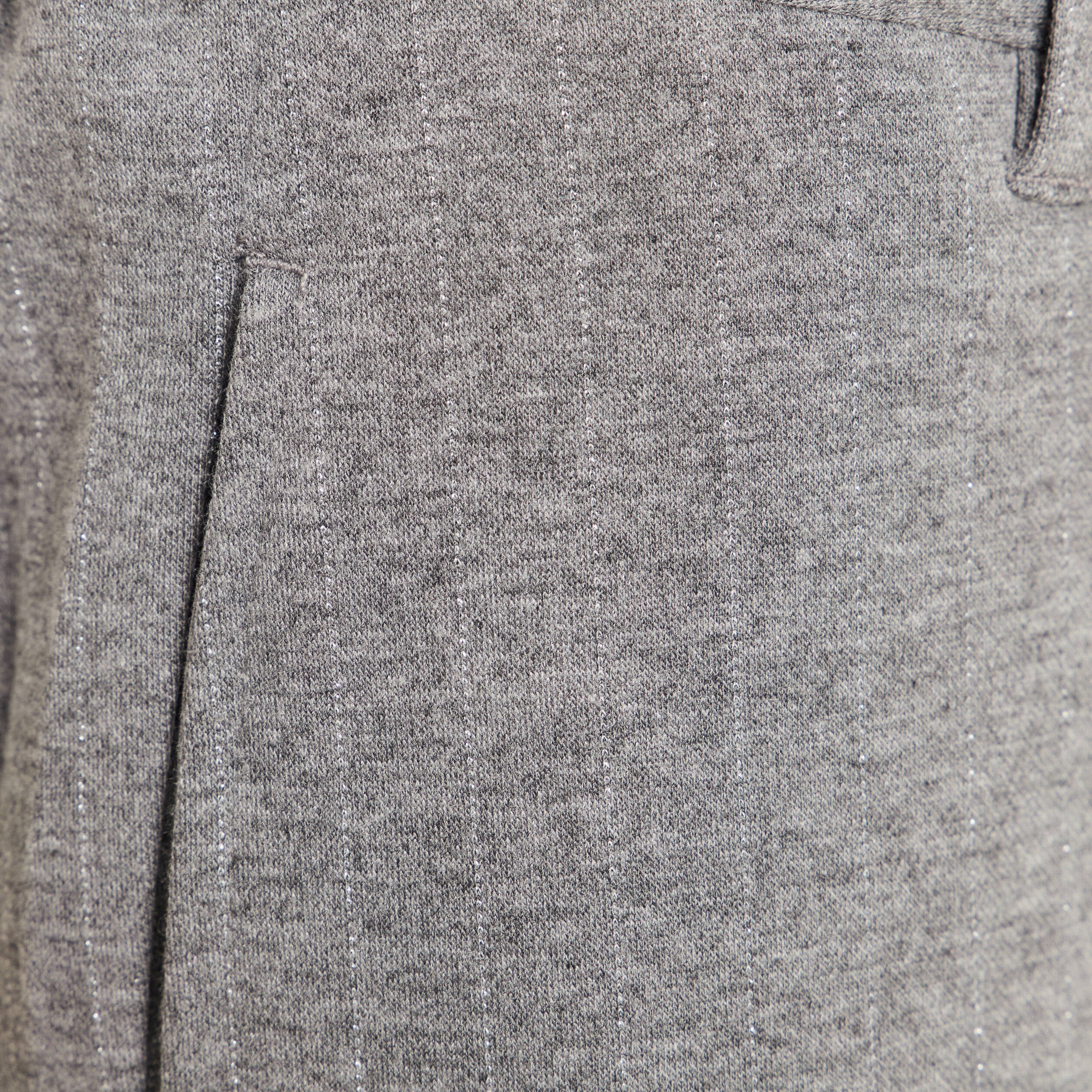 Pantalon loose taille bascul&eacute;e gris femme