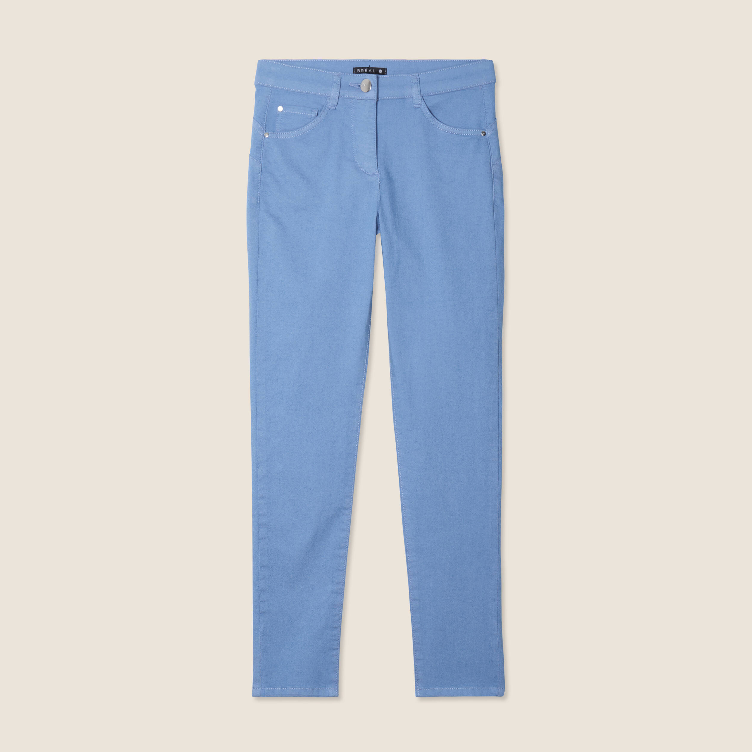 Pantalon léger taille standard 7/8ème bleu ciel femme