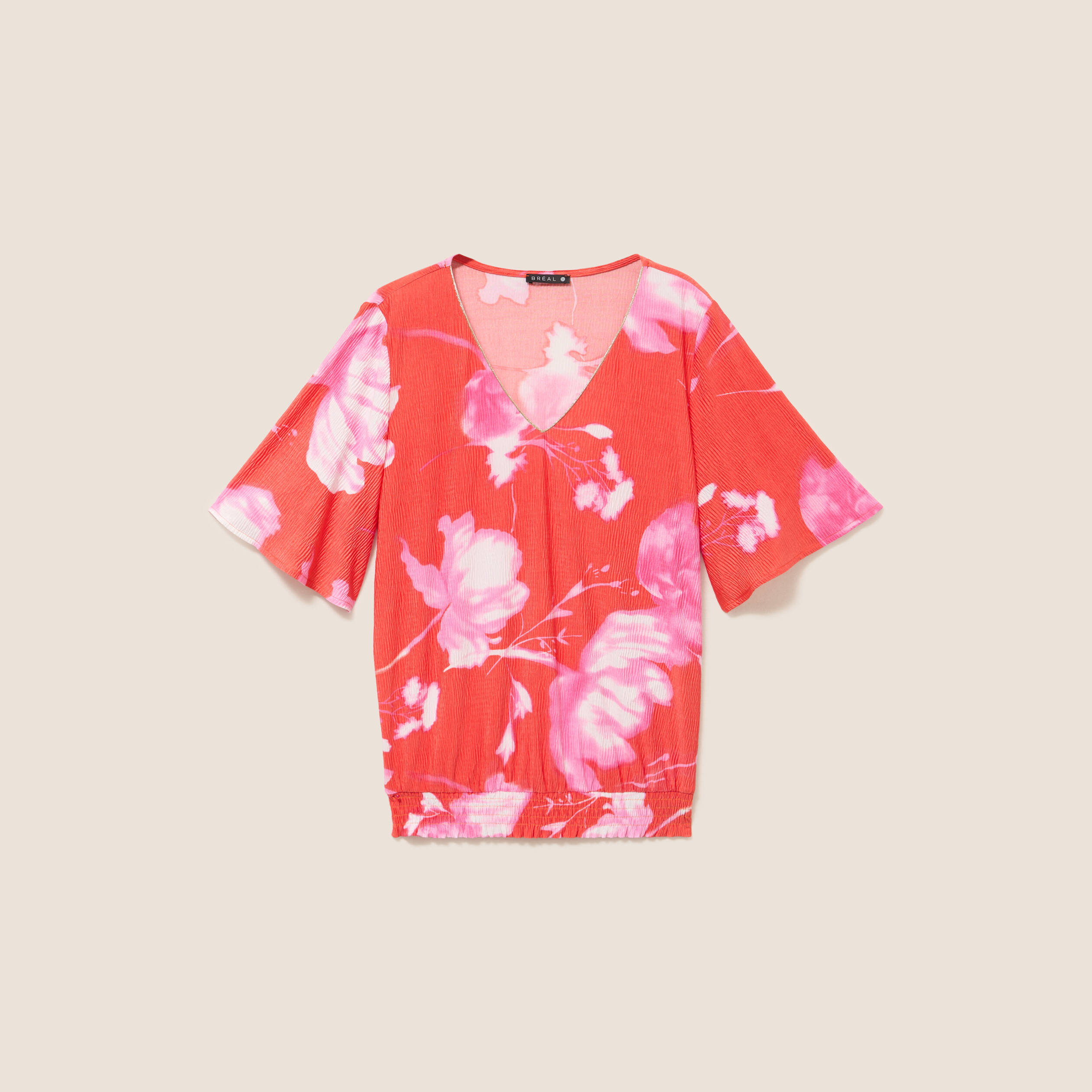 Blouse manches courtes rouge femme
