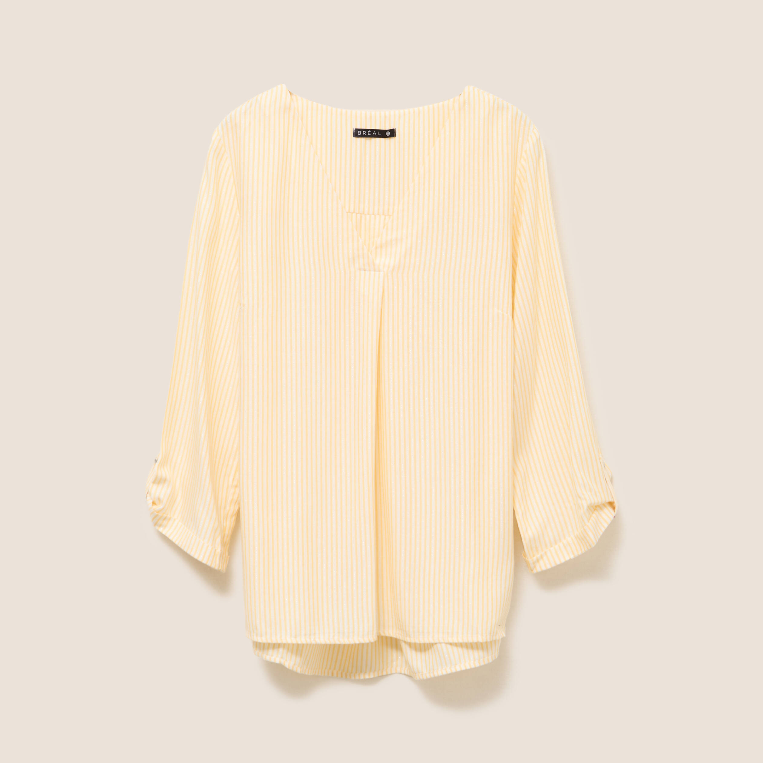 blouse fluide manches 34 jaune femme blouse fluide manches 3/4 jaune femme
