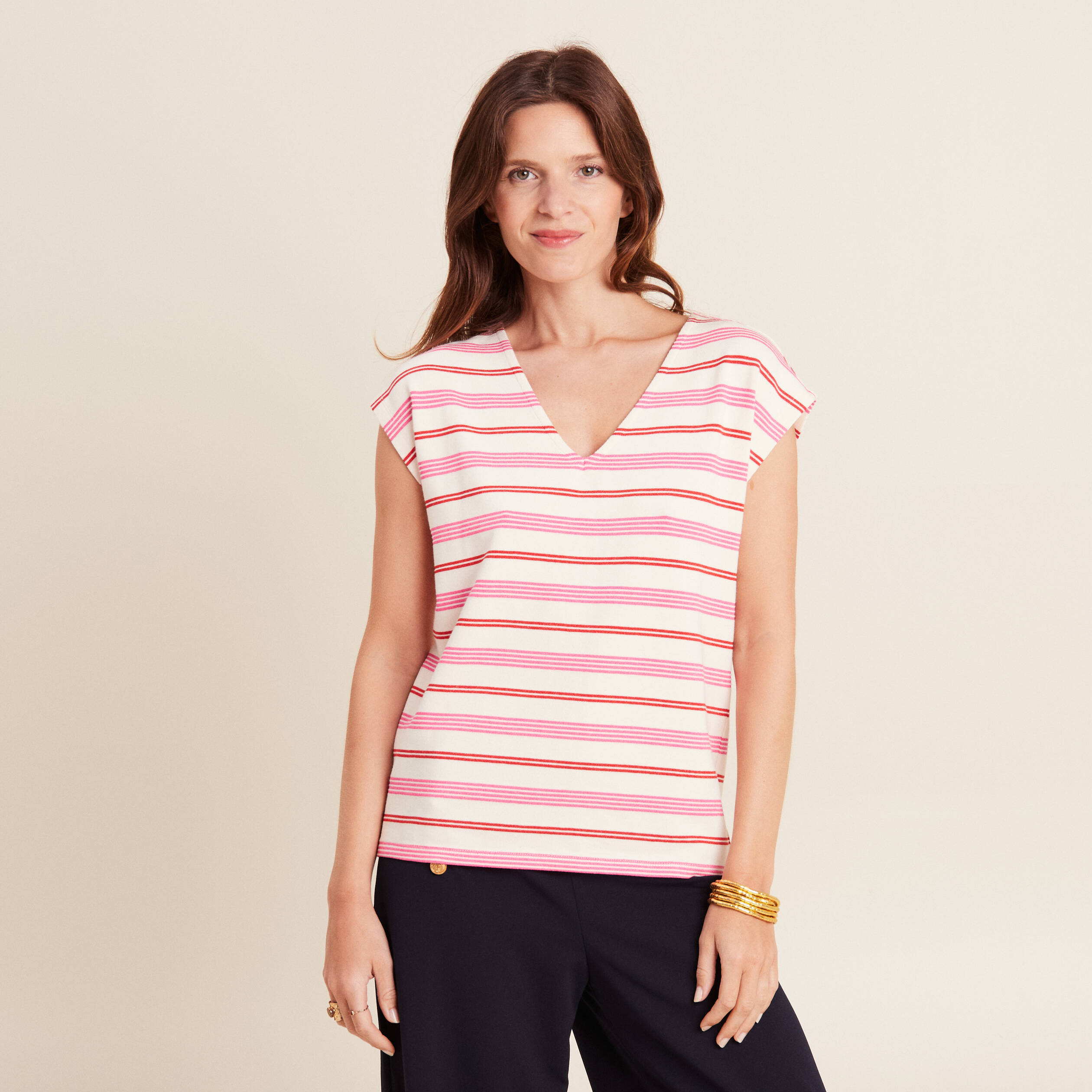 T-shirt manches courtes blanc femme