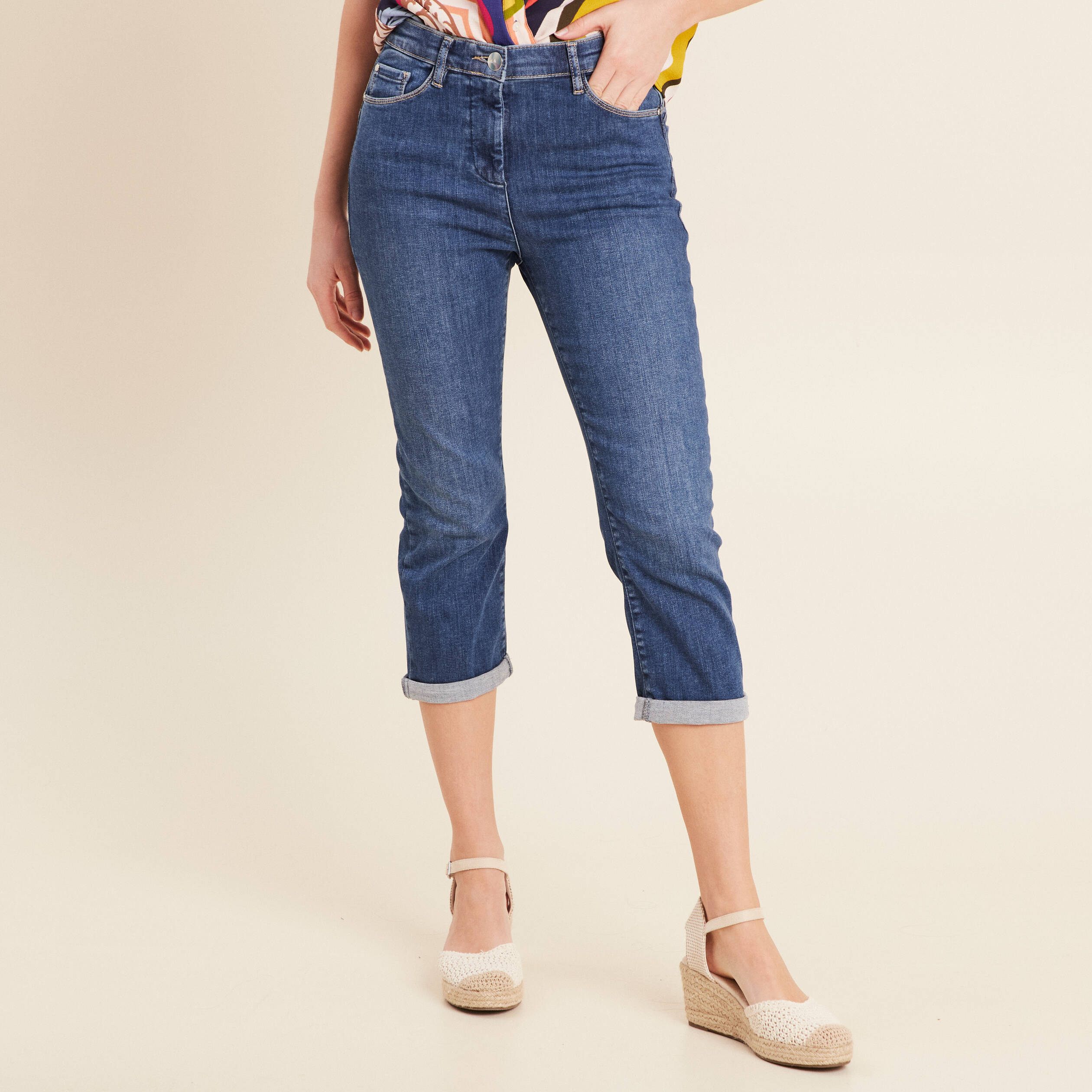 Pantalon magique l'unique denim double stone femme