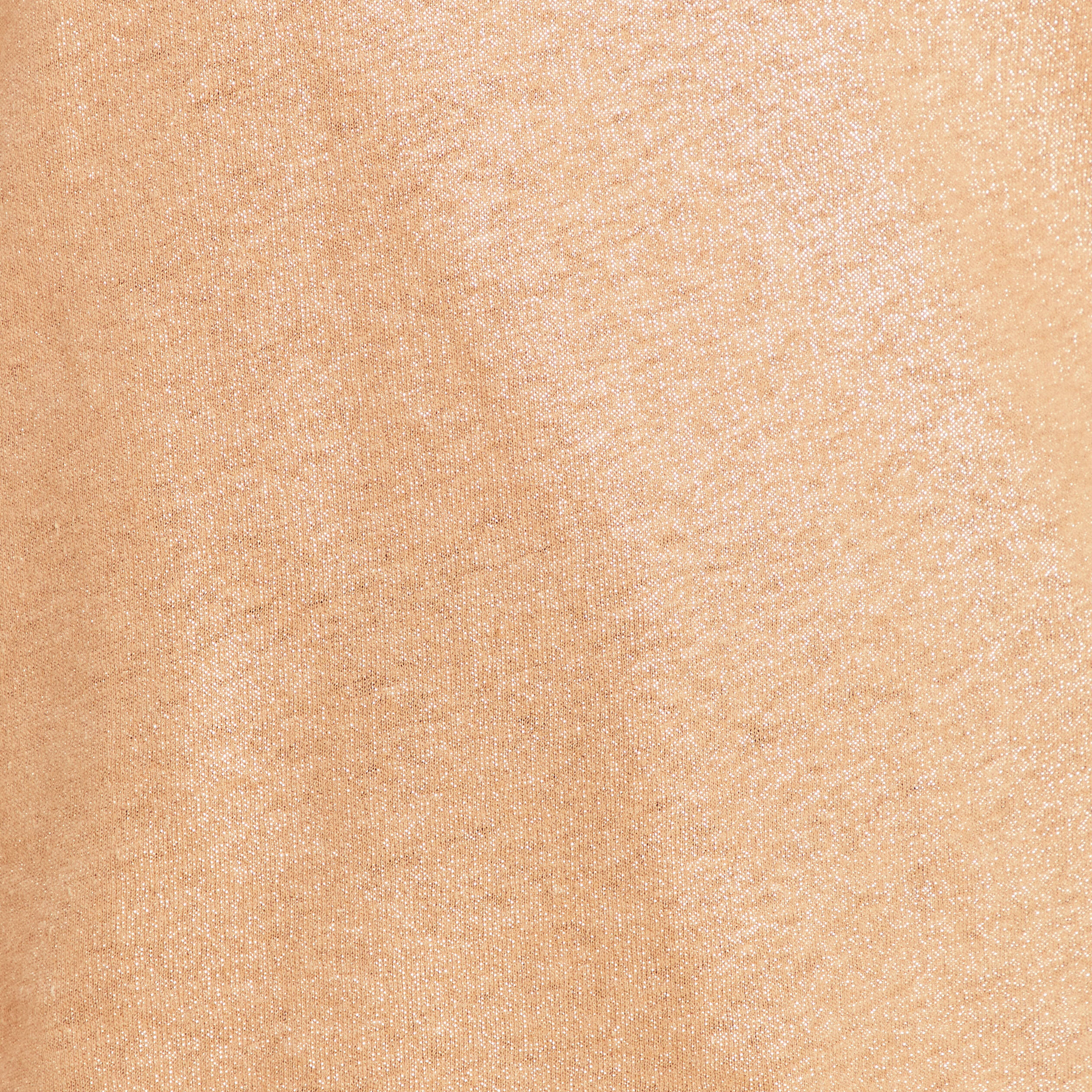 T-shirt col V manches courtes beige femme