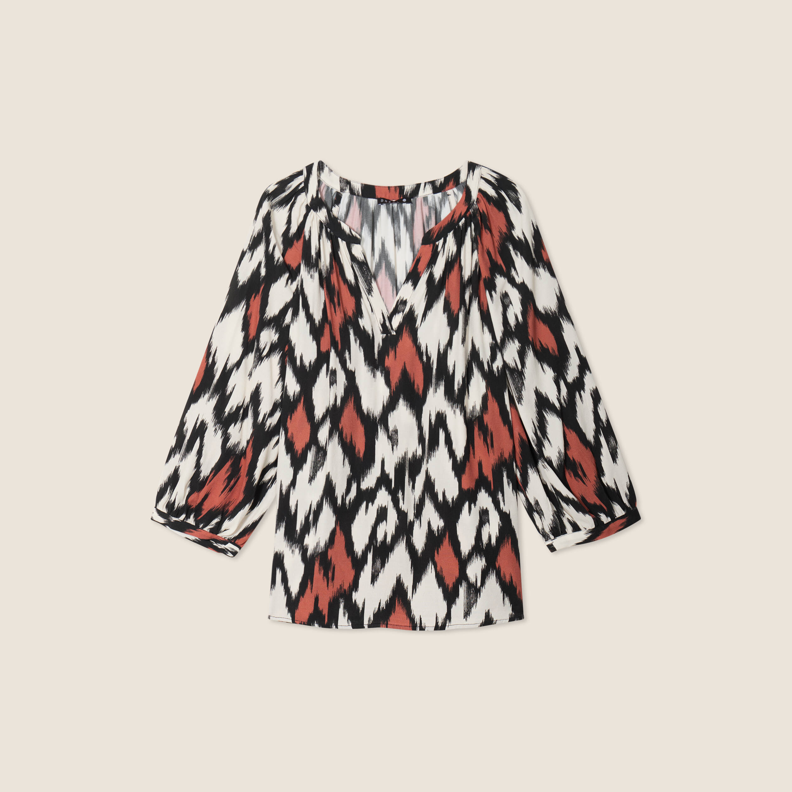 Blouse manches 3/4 orange femme