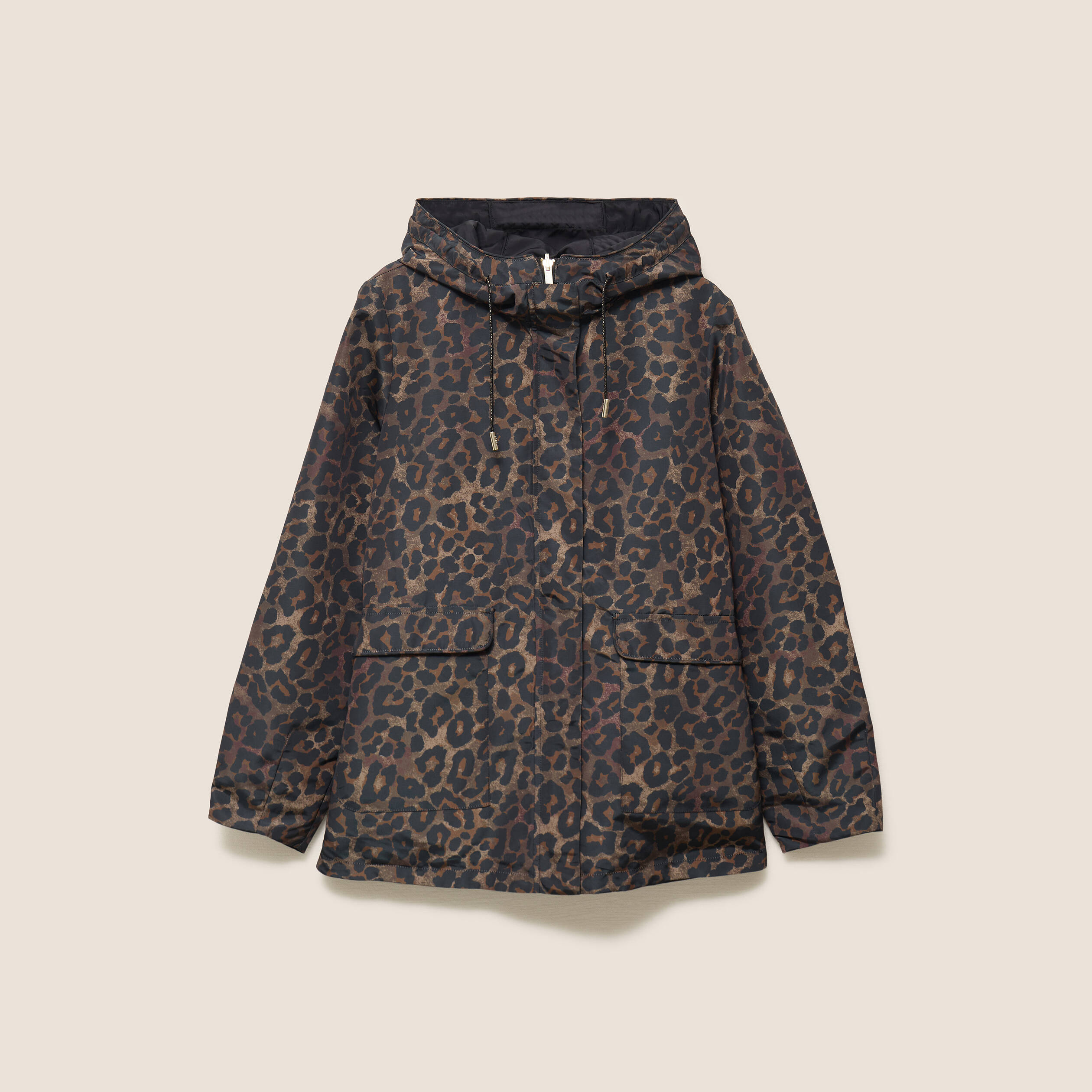 Parka cintr&eacute;e r&eacute;versible &agrave; capuche marron femme