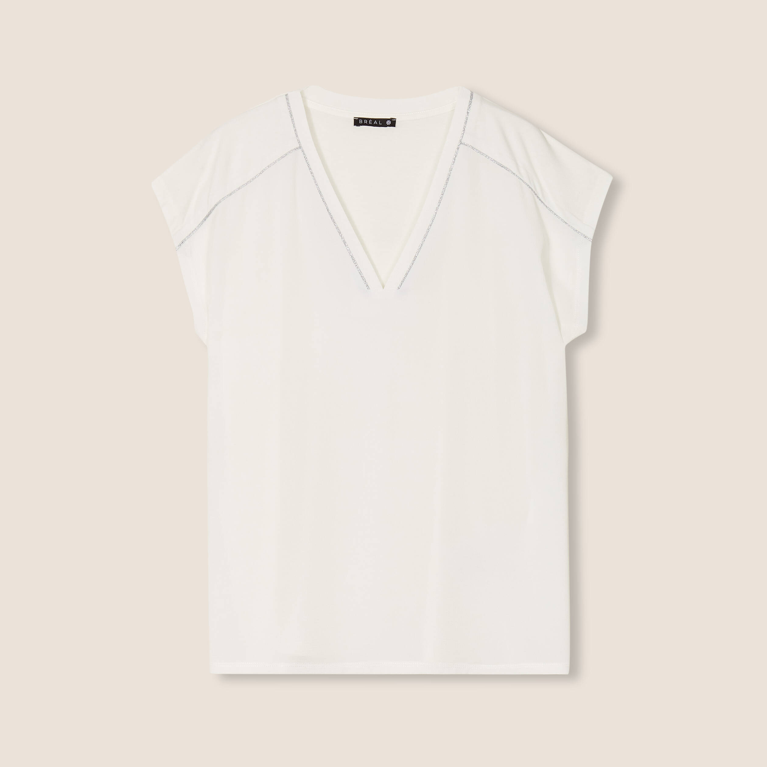 T-shirt manches courtes ecru femme