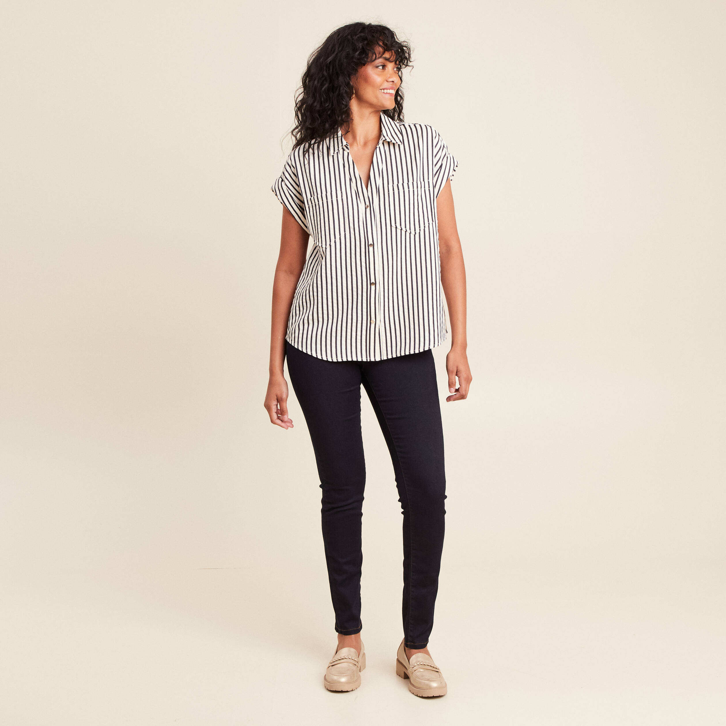 Jean magique L'Unique coupe ajust&eacute;e denim brut femme
