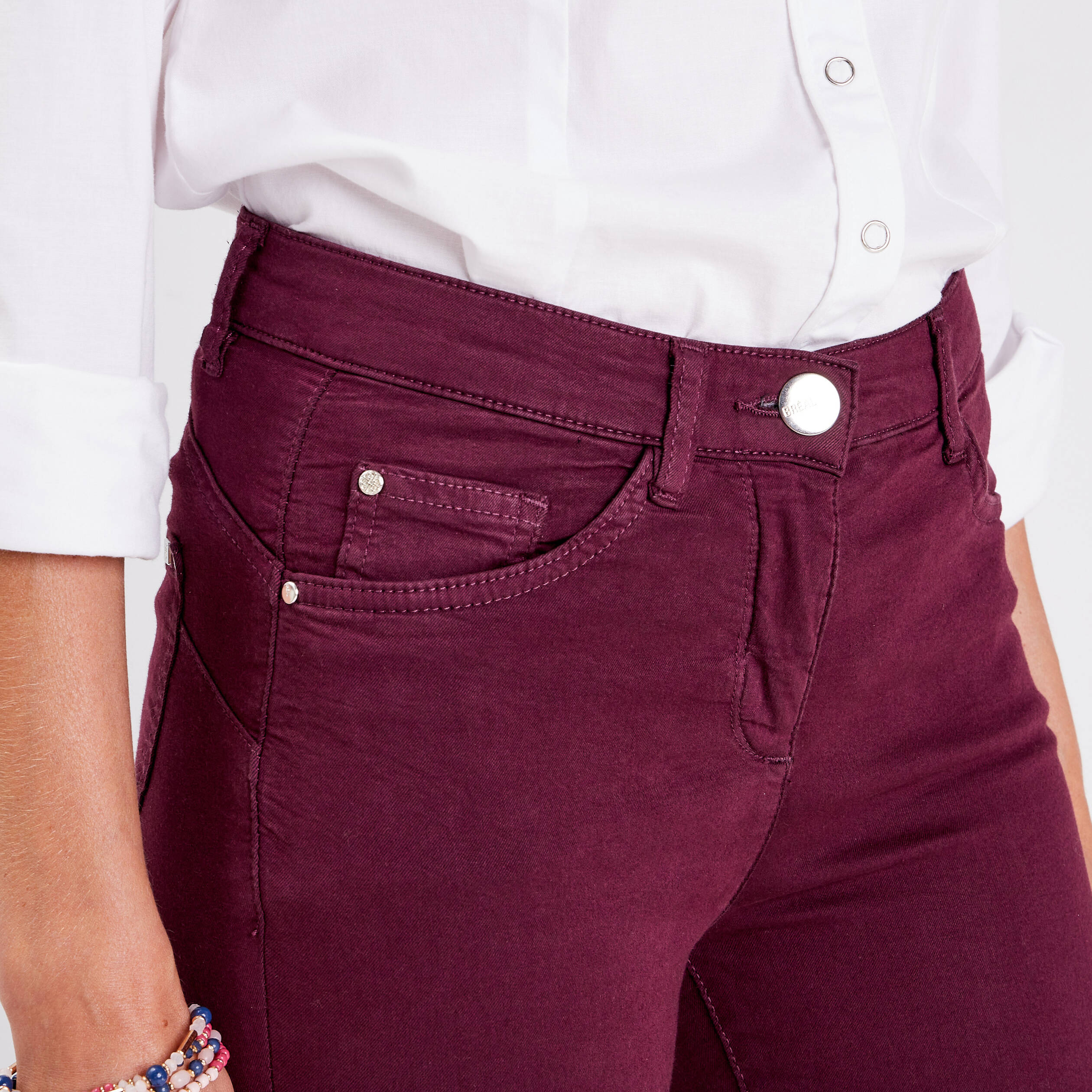 Pantalon deals femme prune