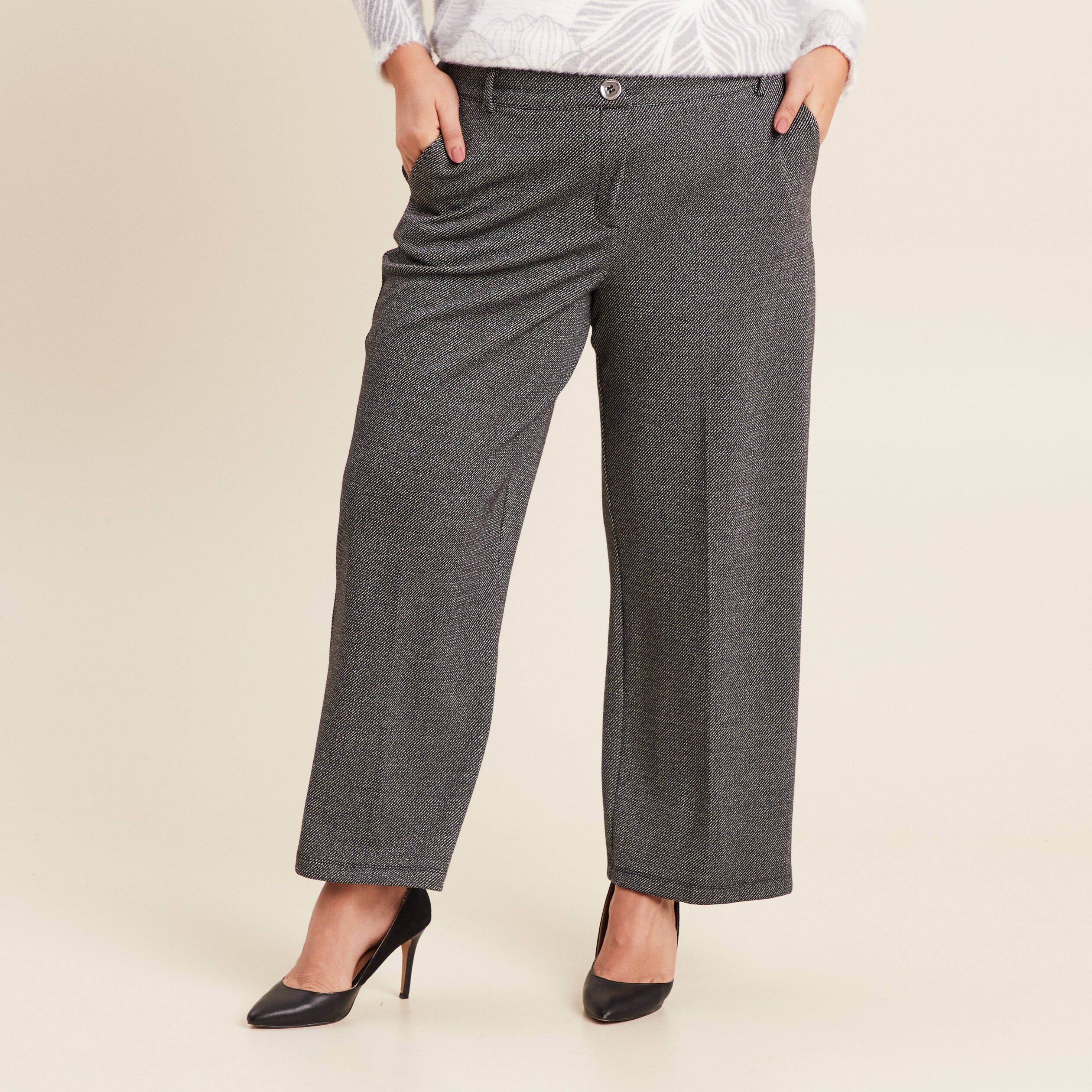Pantalon femme gris clair hot sale
