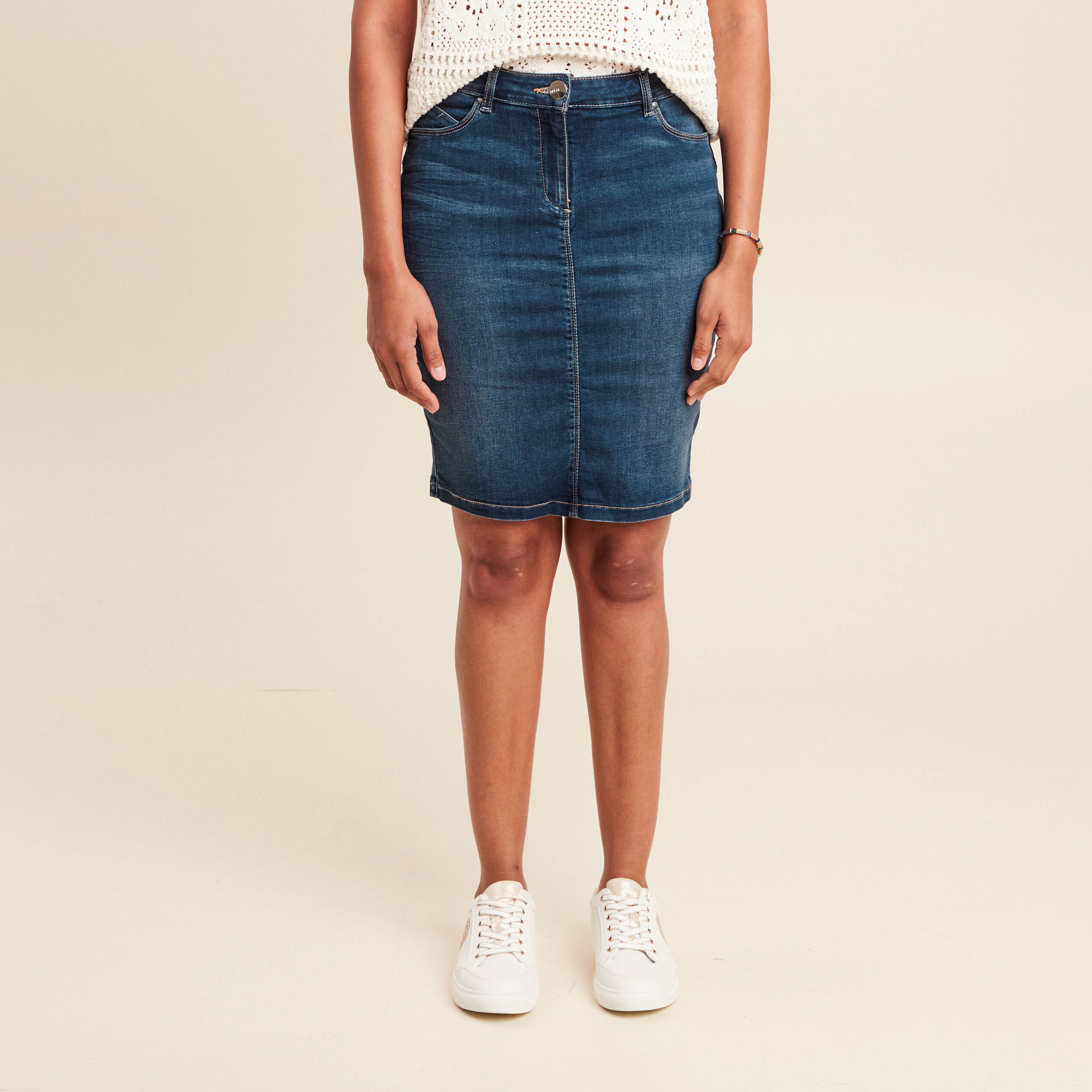 jupe droite denim brut femme Jupe droite denim brut femme